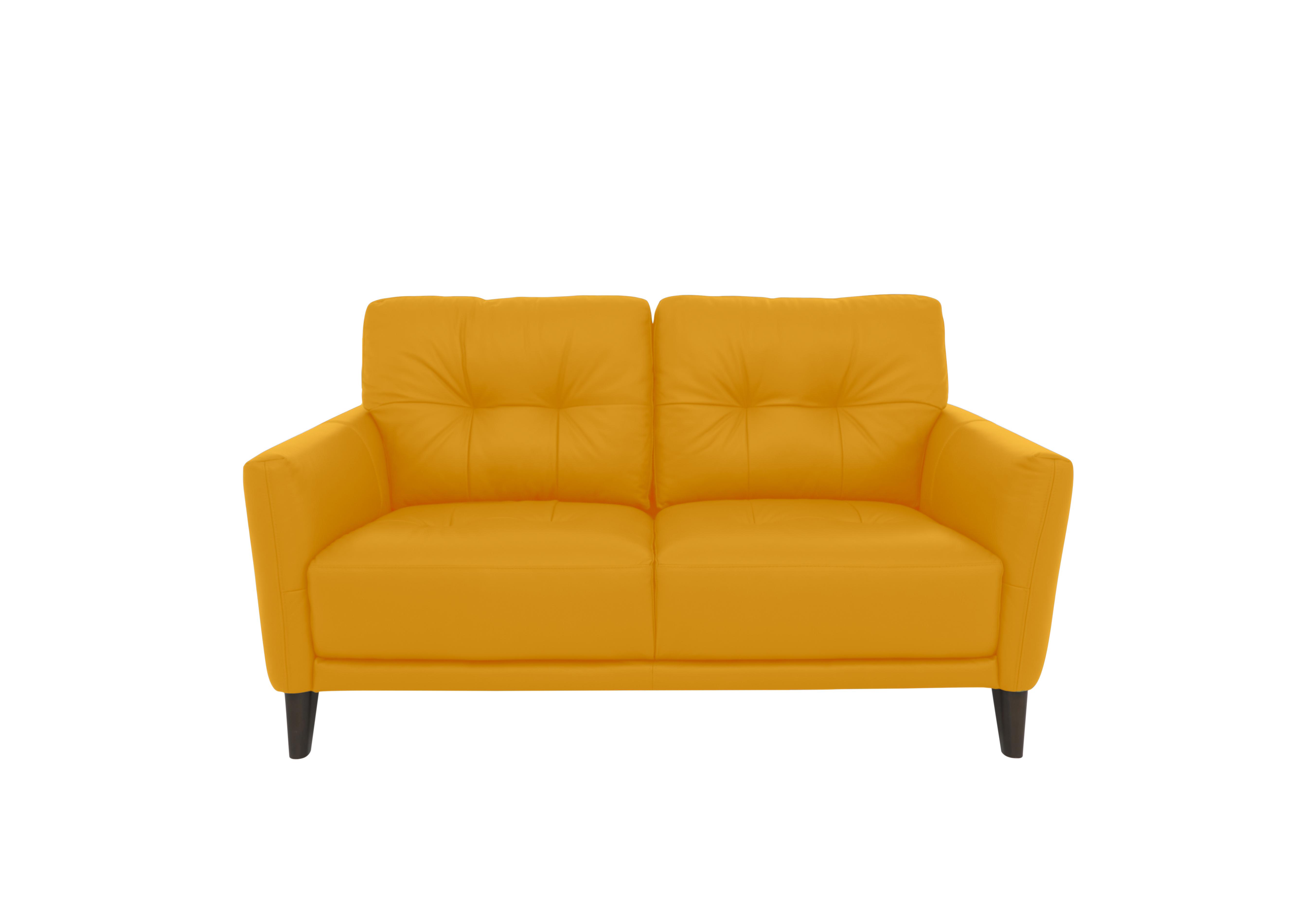Uno Leather 2 Seater Sofa in Nc-303e Sunflower on Furniture Village