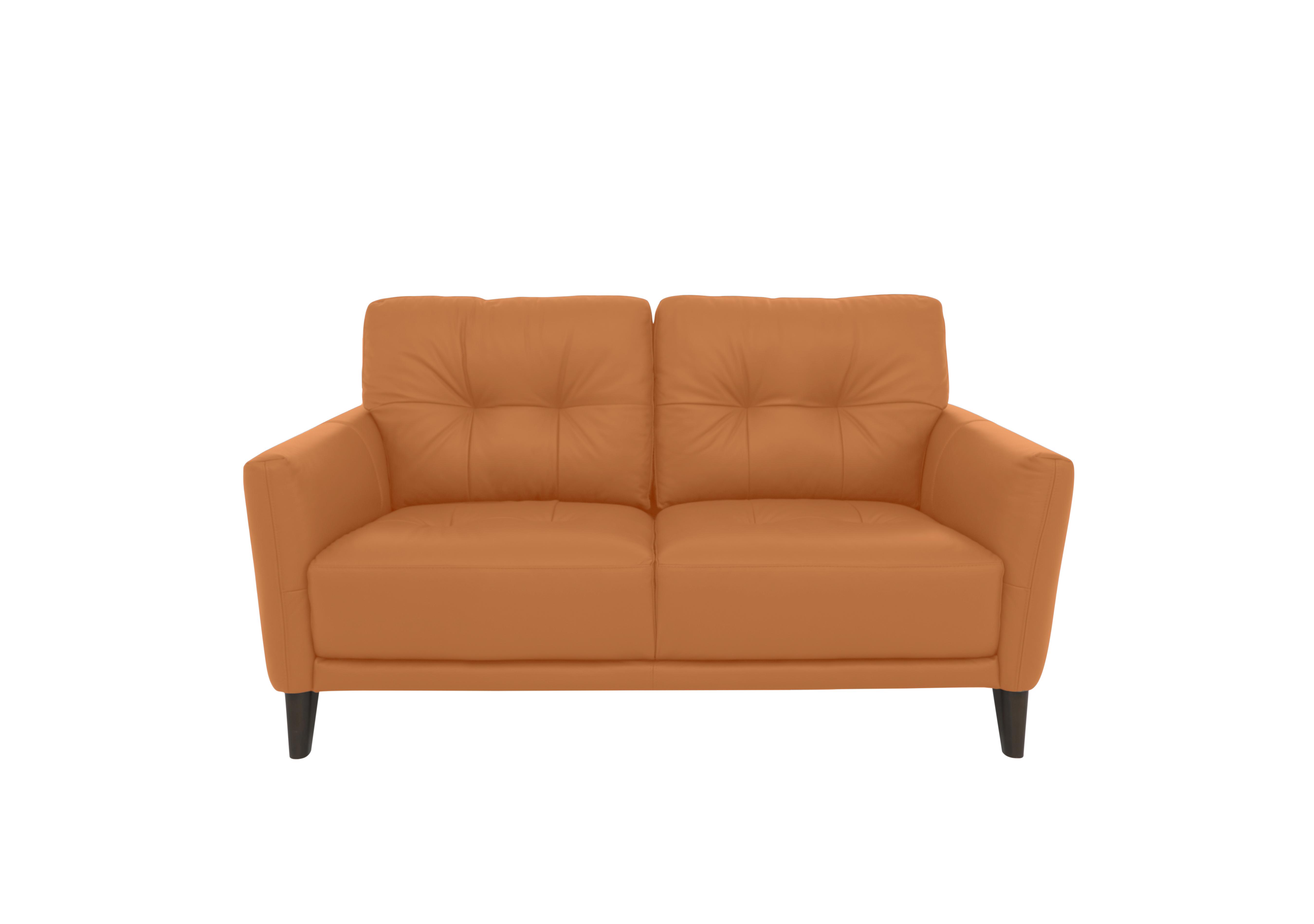 Uno Leather 2 Seater Sofa in Nc-335e Honey Yellow on Furniture Village