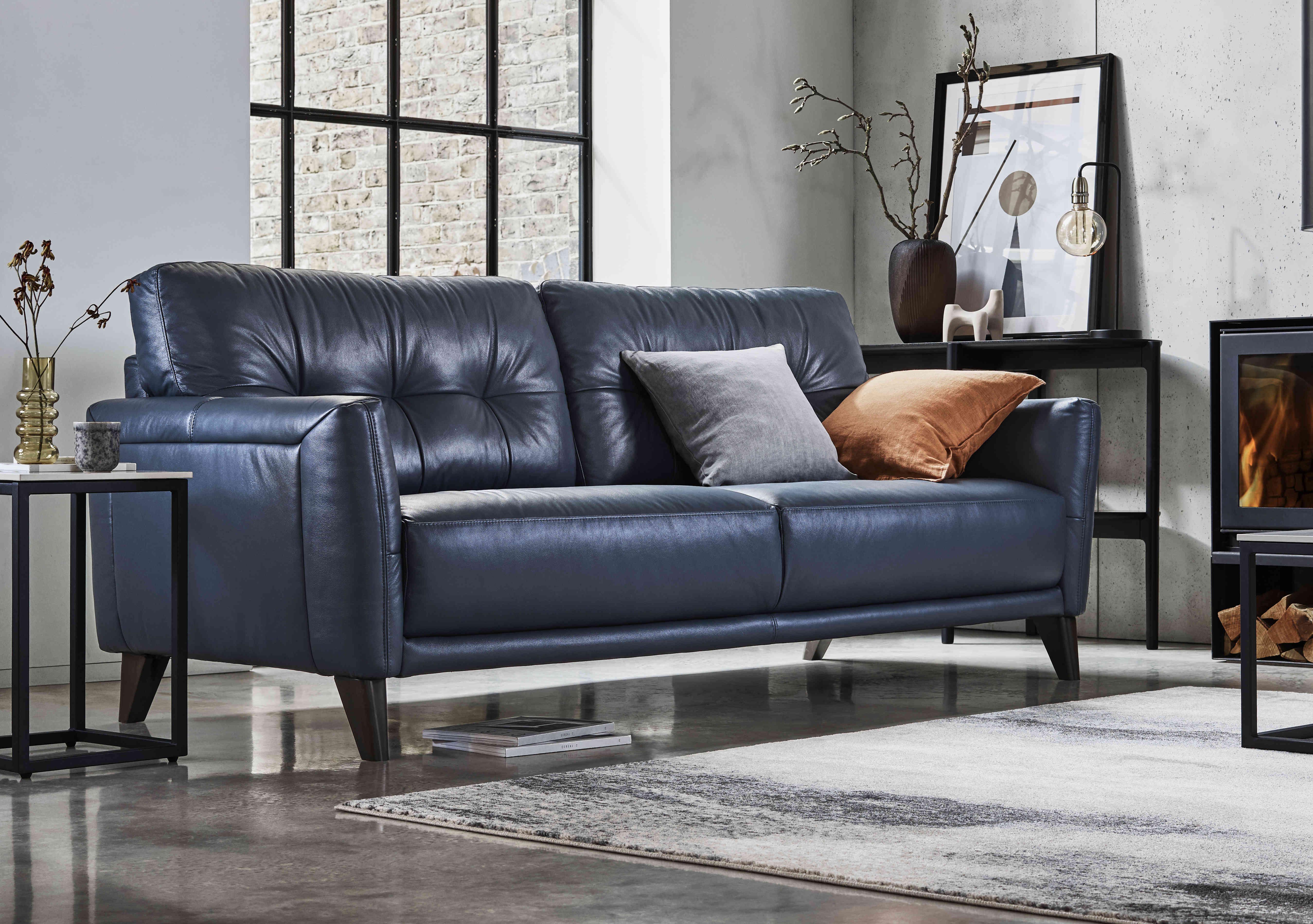Uno Leather 3 Seater Sofa in  on Furniture Village