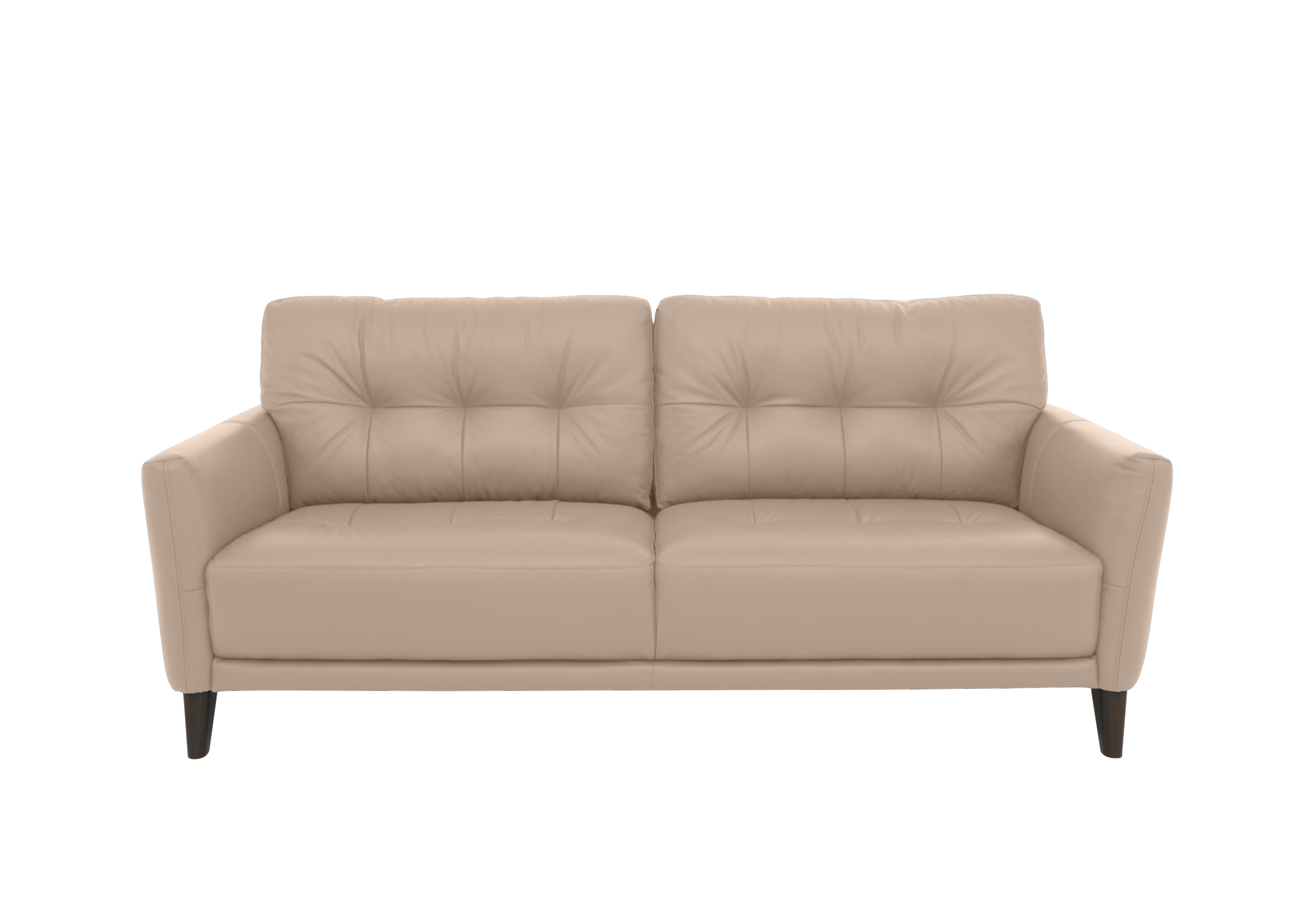 Uno Leather 3 Seater Sofa in Bv-039c Pebble on Furniture Village