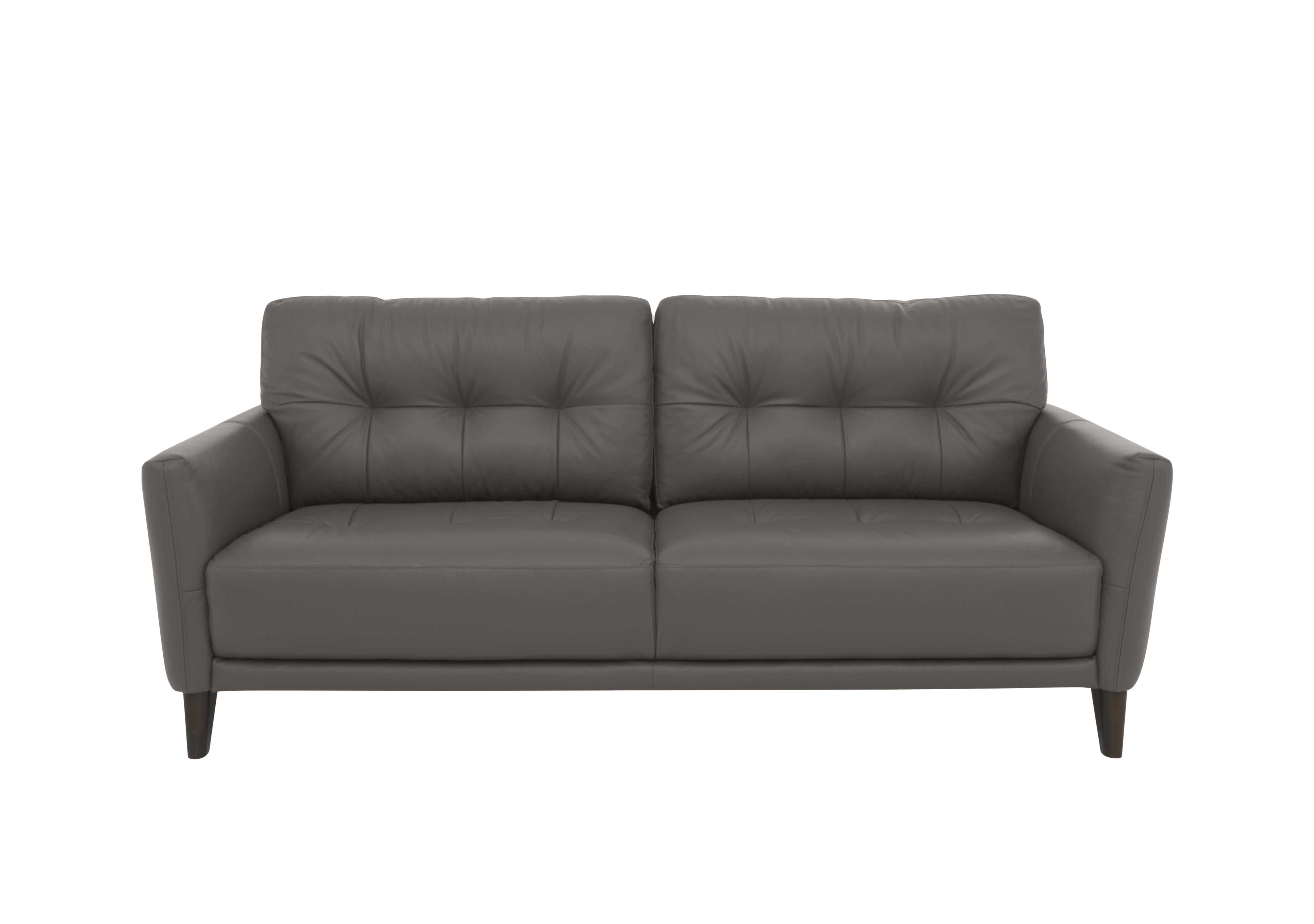 Uno Leather 3 Seater Sofa in Bv-042e Elephant on Furniture Village