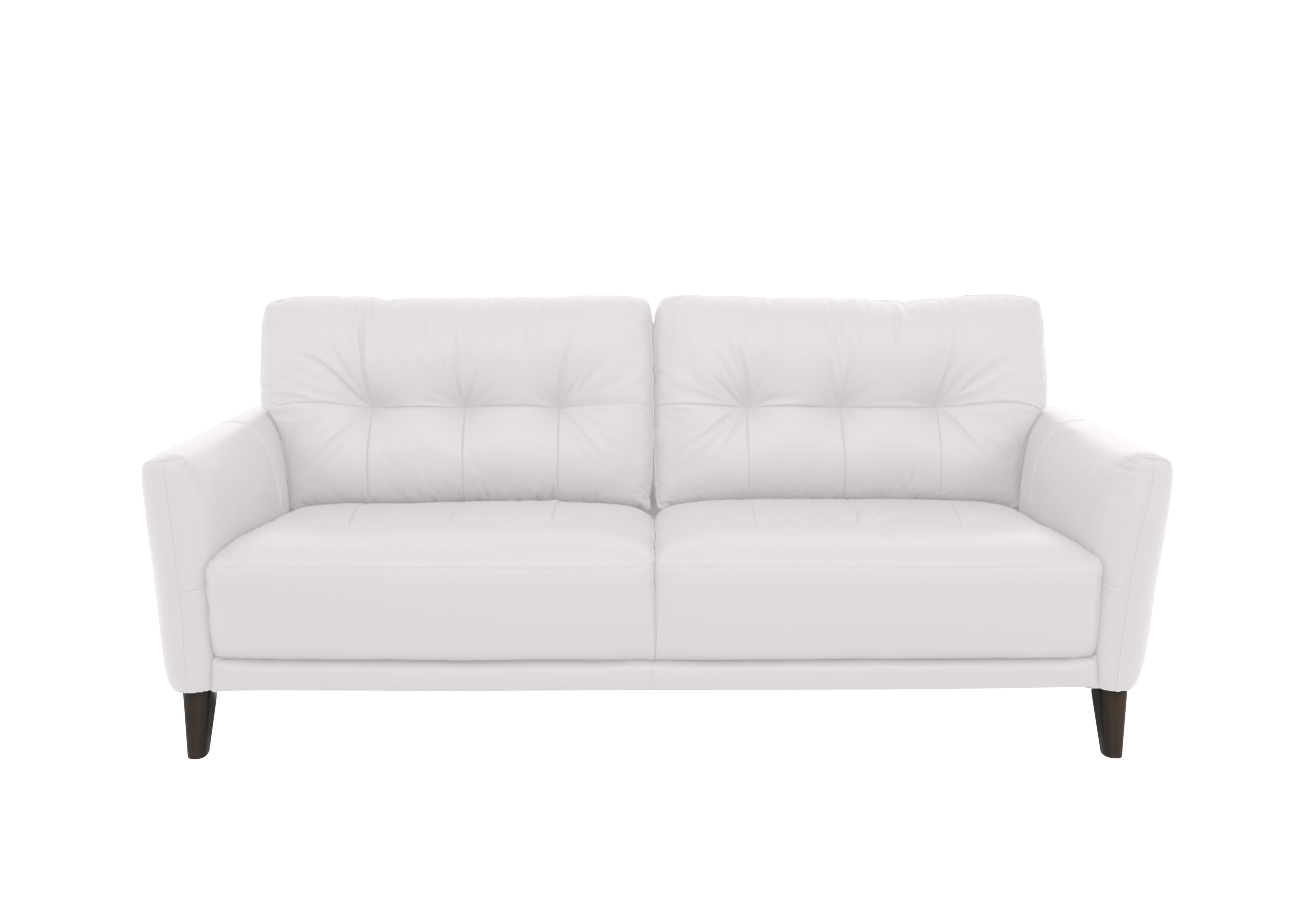 Uno Leather 3 Seater Sofa in Bv-744d Star White on Furniture Village