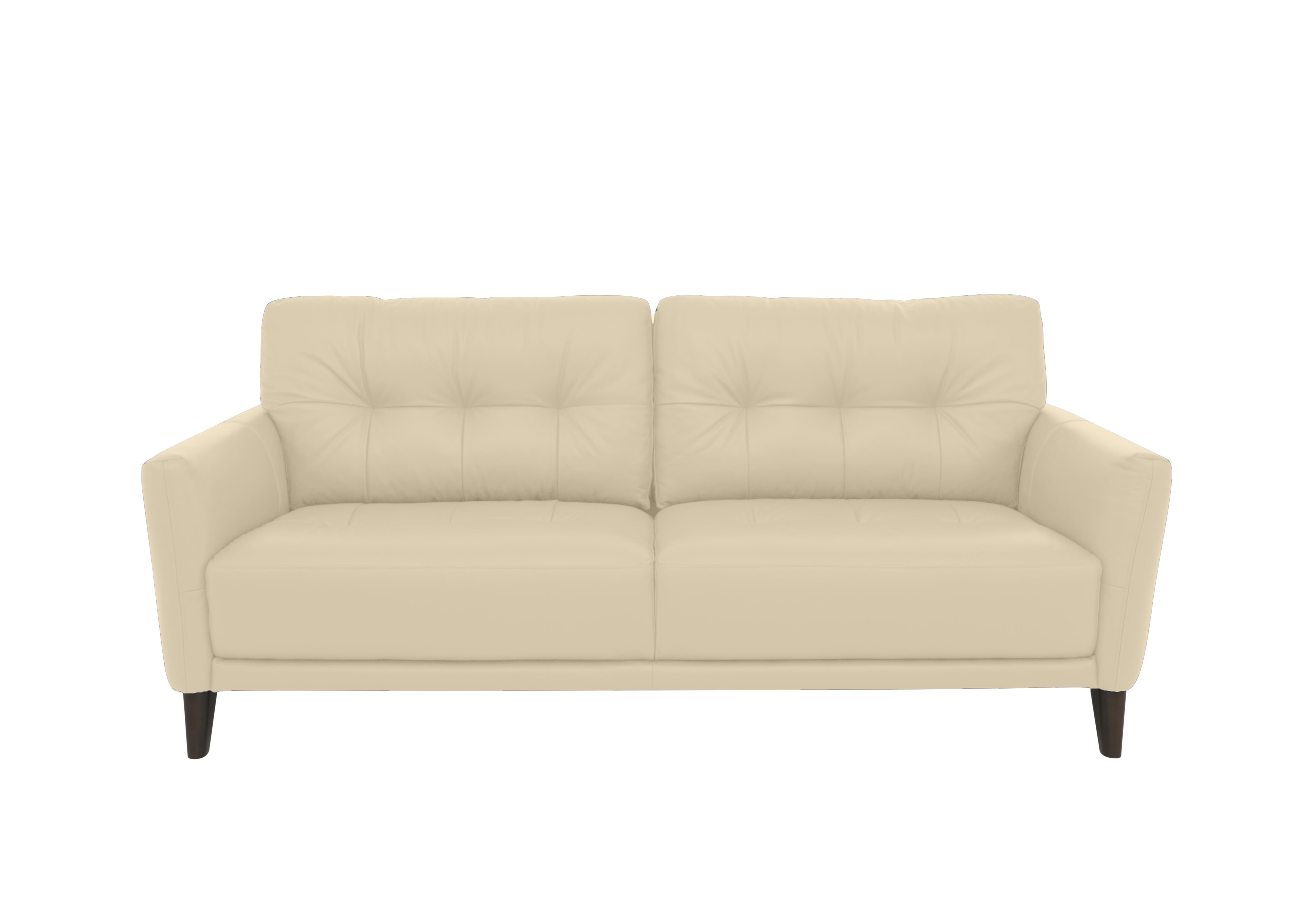 Uno Leather 3 Seater Sofa in Bv-862c Bisque on Furniture Village
