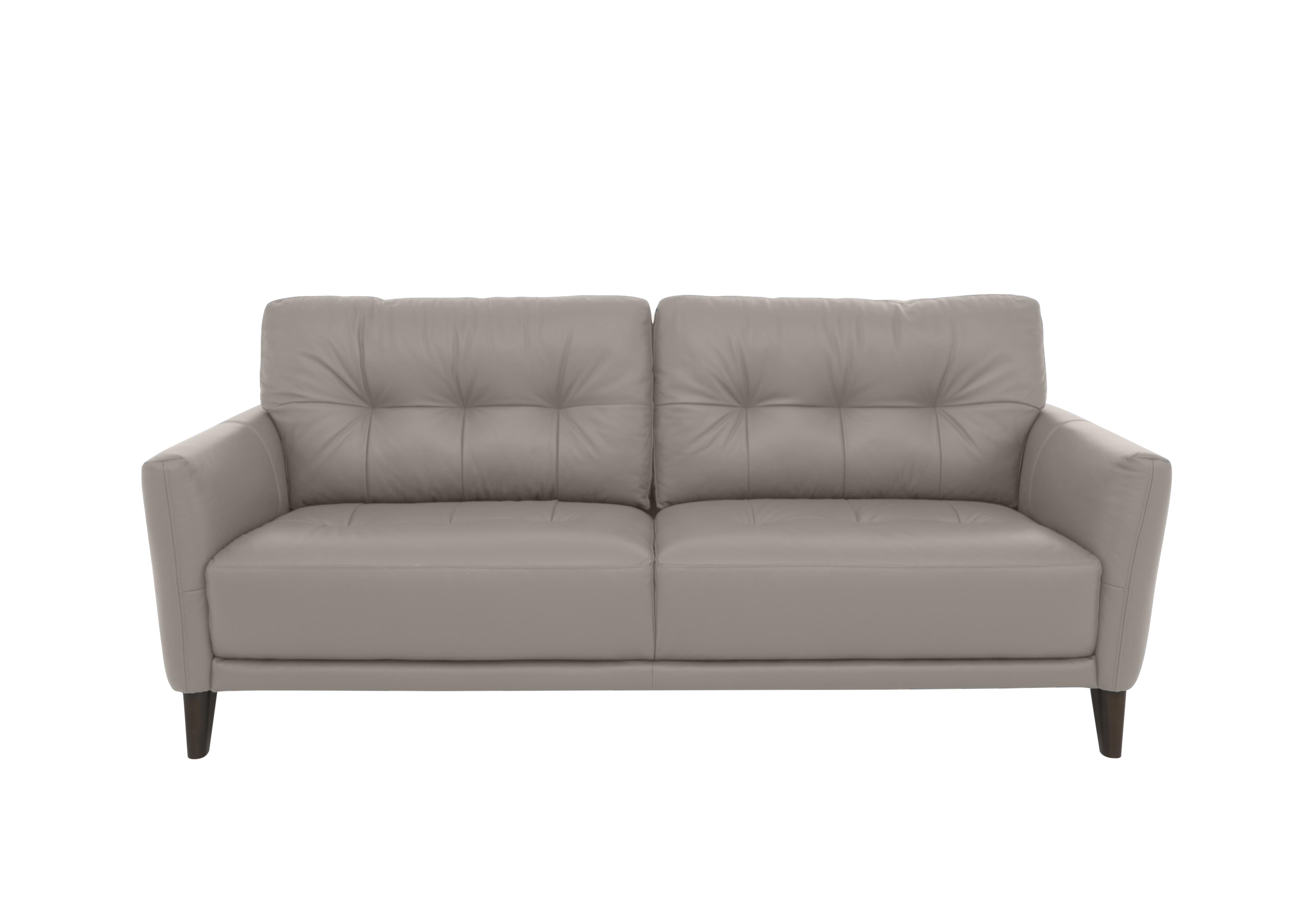 Uno Leather 3 Seater Sofa in Bv-946b Silver Grey on Furniture Village