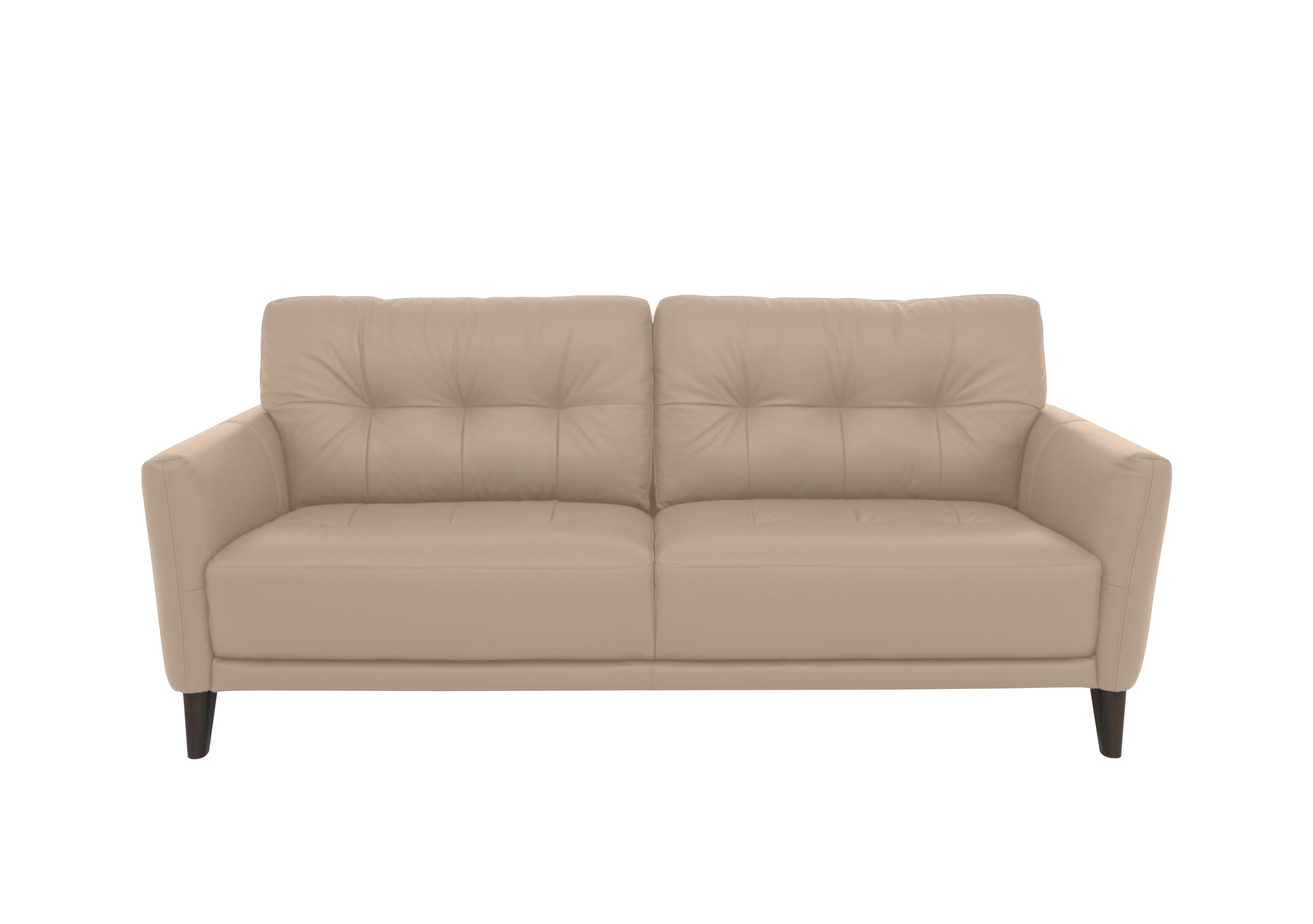 Uno Leather 3 Seater Sofa in Nc-039c Pebble on Furniture Village