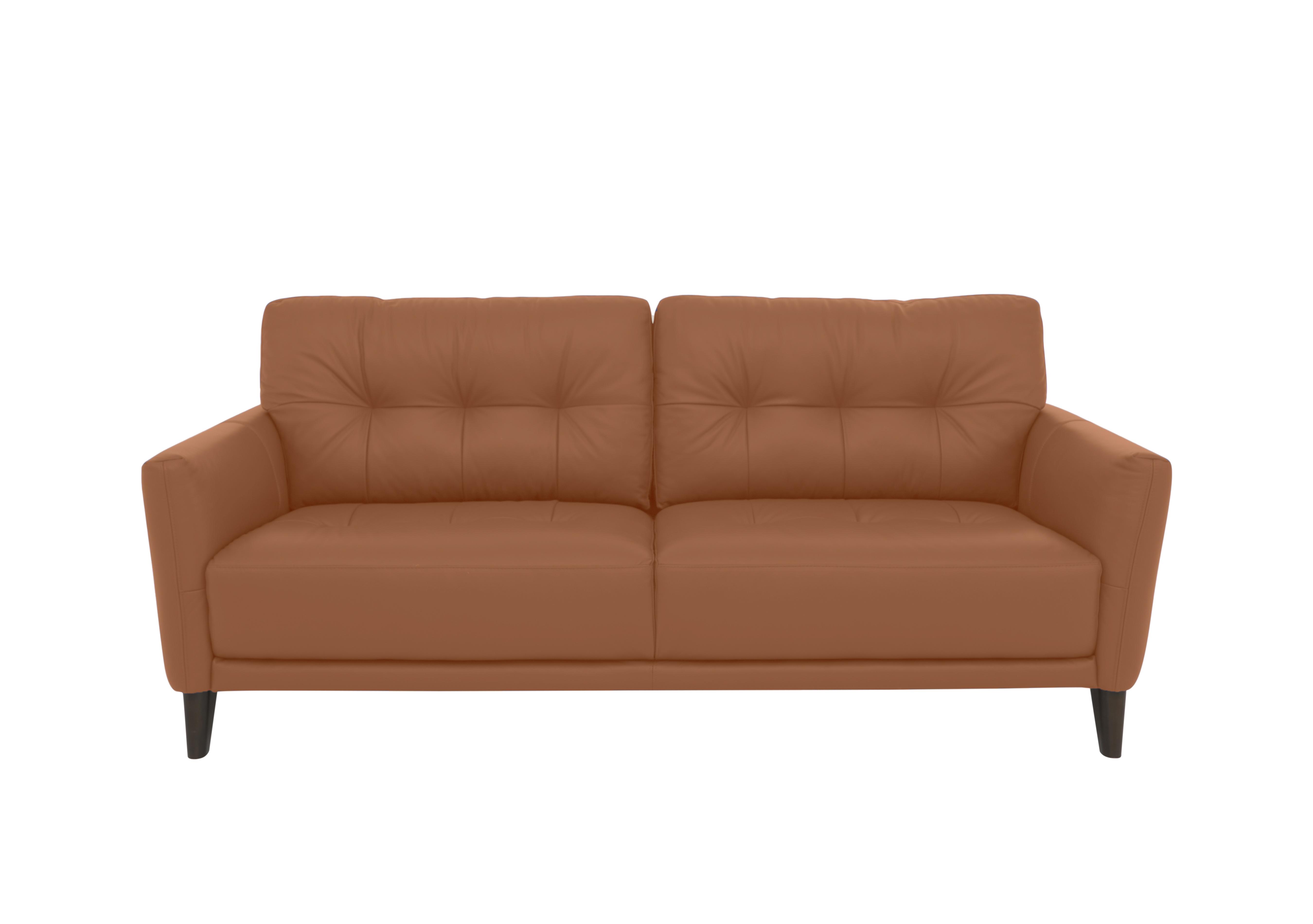 Uno Leather 3 Seater Sofa in Nc-334e Pecan Brown on Furniture Village