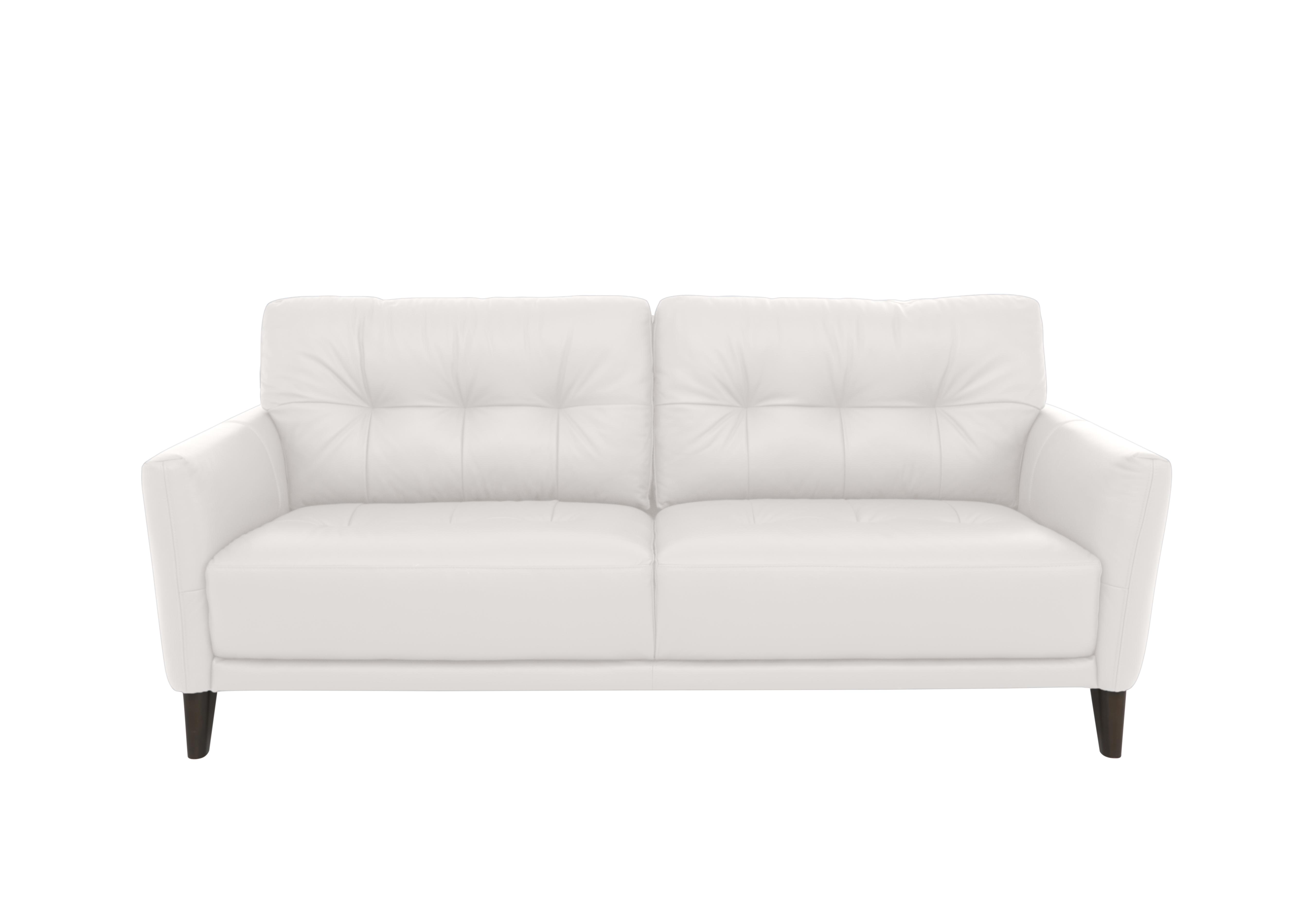 Uno Leather 3 Seater Sofa in Nc-744d Star White on Furniture Village