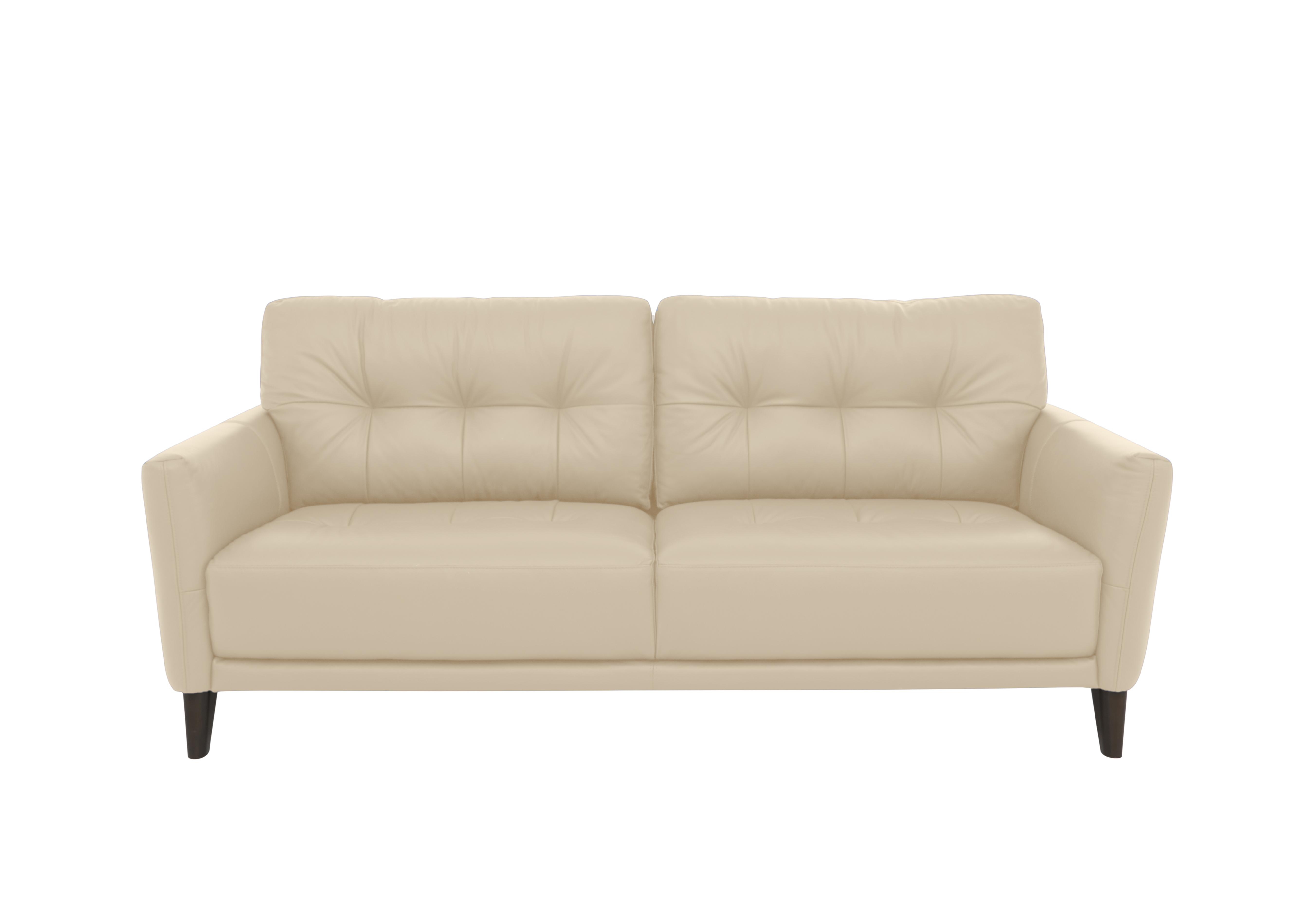 Uno Leather 3 Seater Sofa in Nc-862c Bisque on Furniture Village