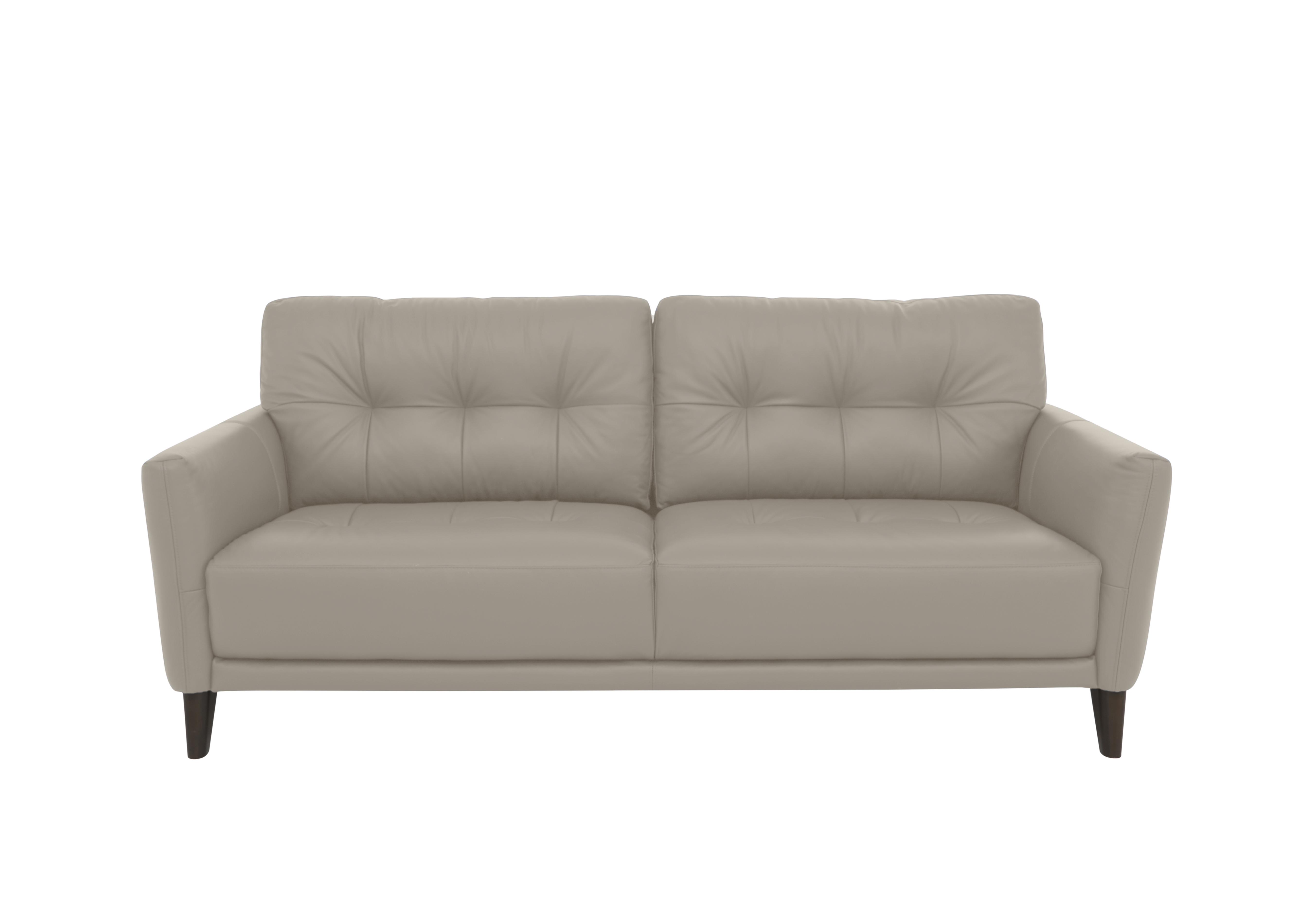 Uno Leather 3 Seater Sofa in Nc-946b Feather Grey on Furniture Village