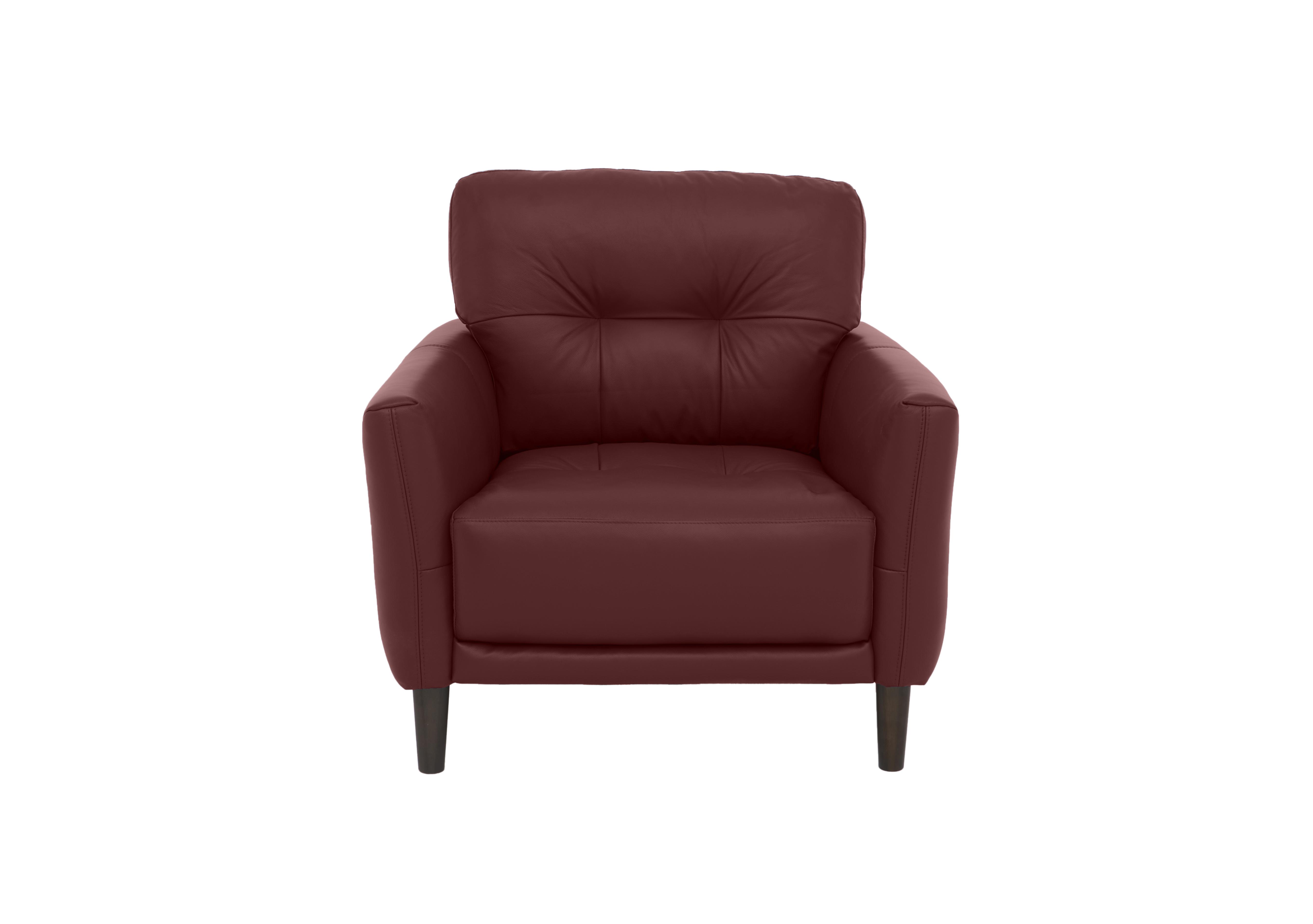 Uno Leather Chair in Bv-035c Deep Red on Furniture Village