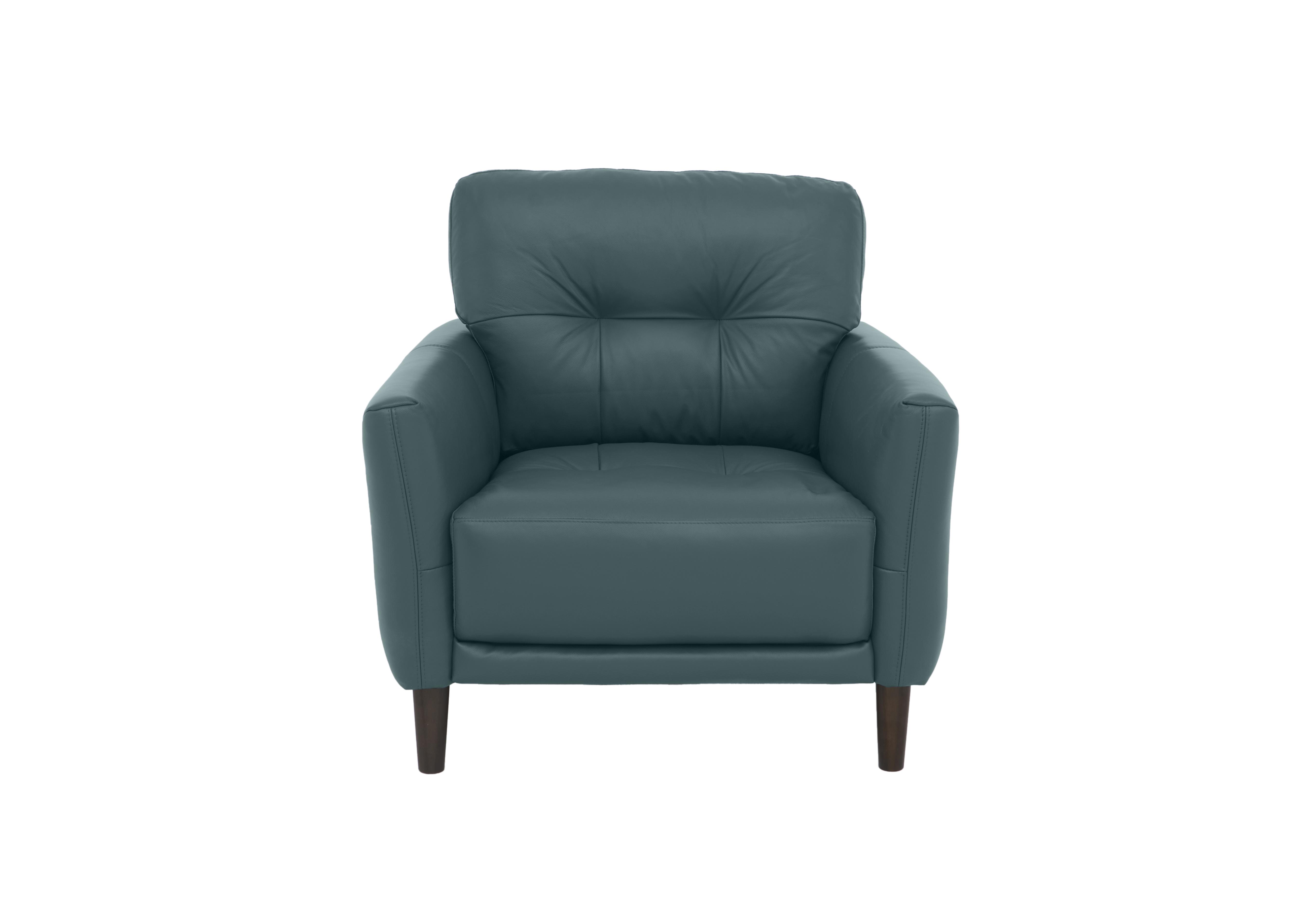 Uno Leather Chair in Bv-301e Lake Green on Furniture Village