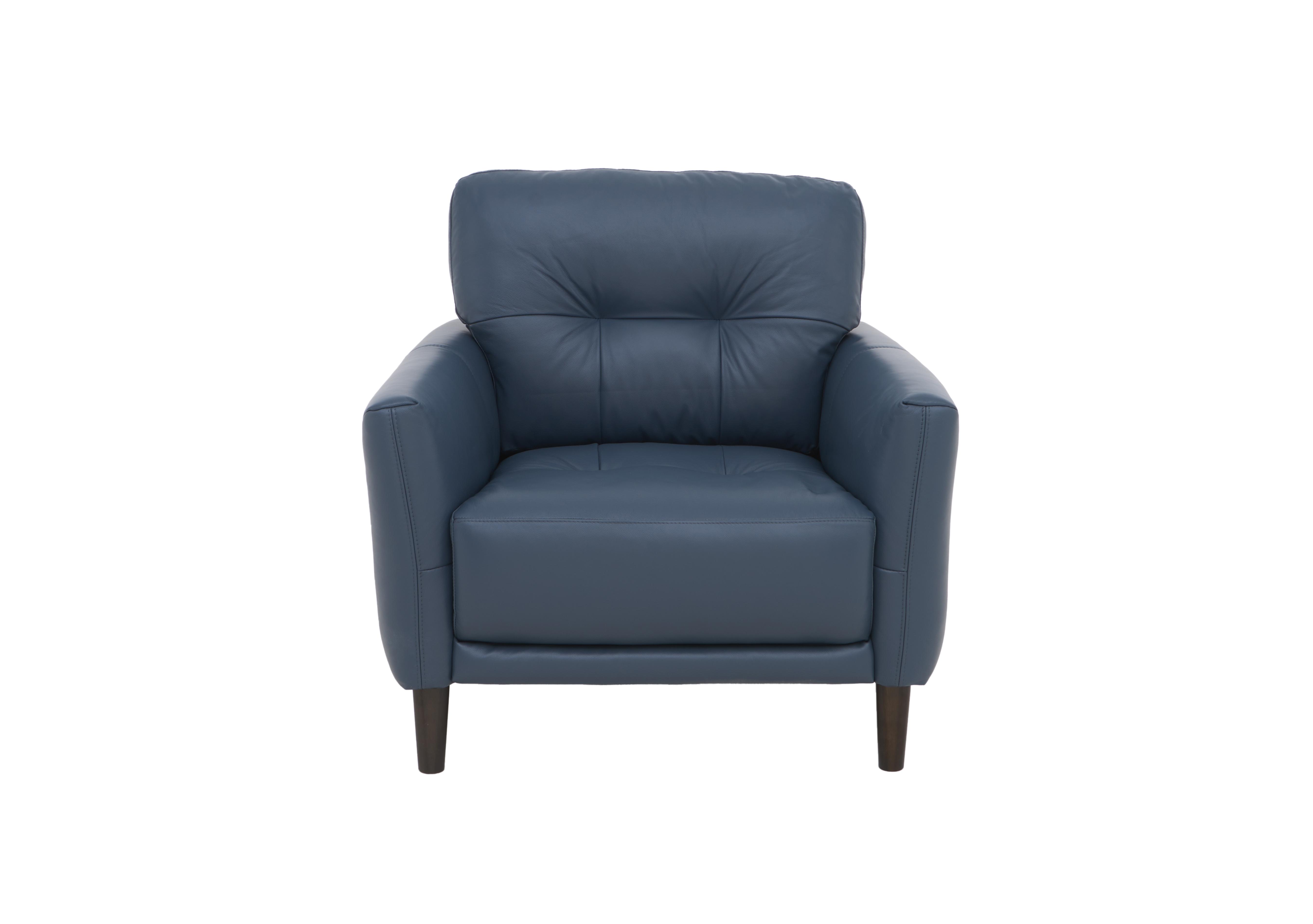 Uno Leather Chair in Bv-313e Ocean Blue on Furniture Village