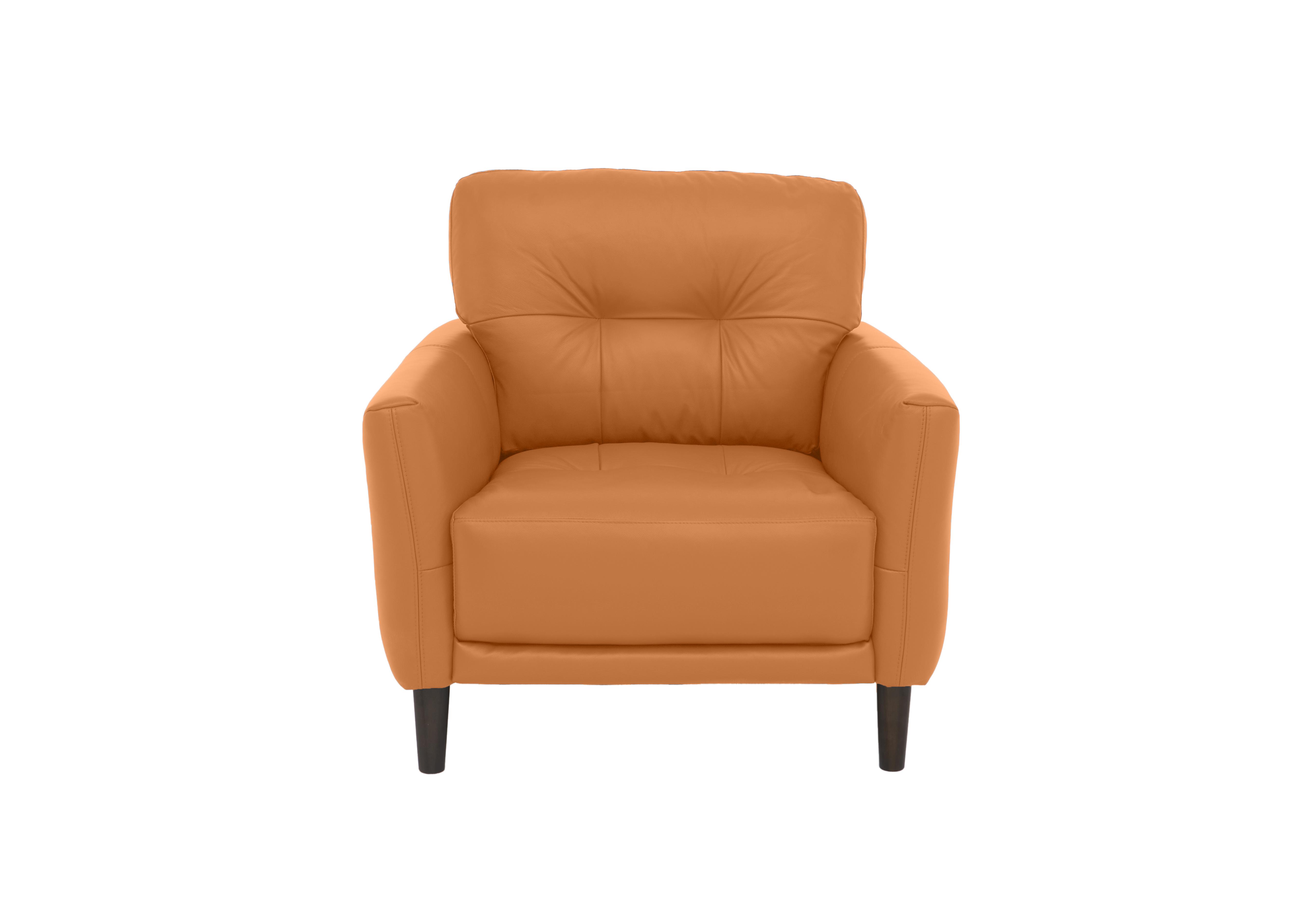 Uno Leather Chair in Bv-335e Honey Yellow on Furniture Village