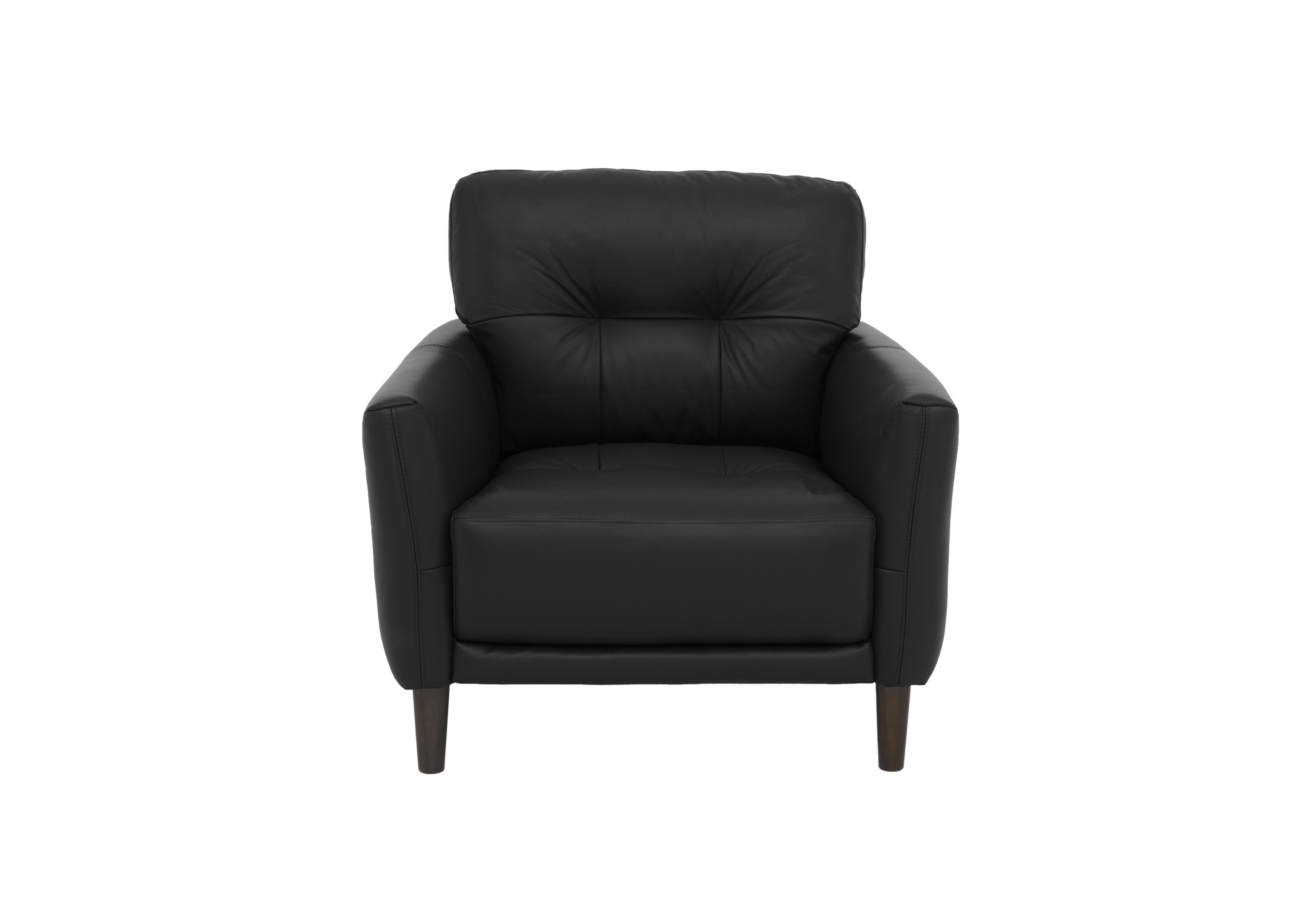 Uno Leather Chair in Bv-3500 Classic Black on Furniture Village