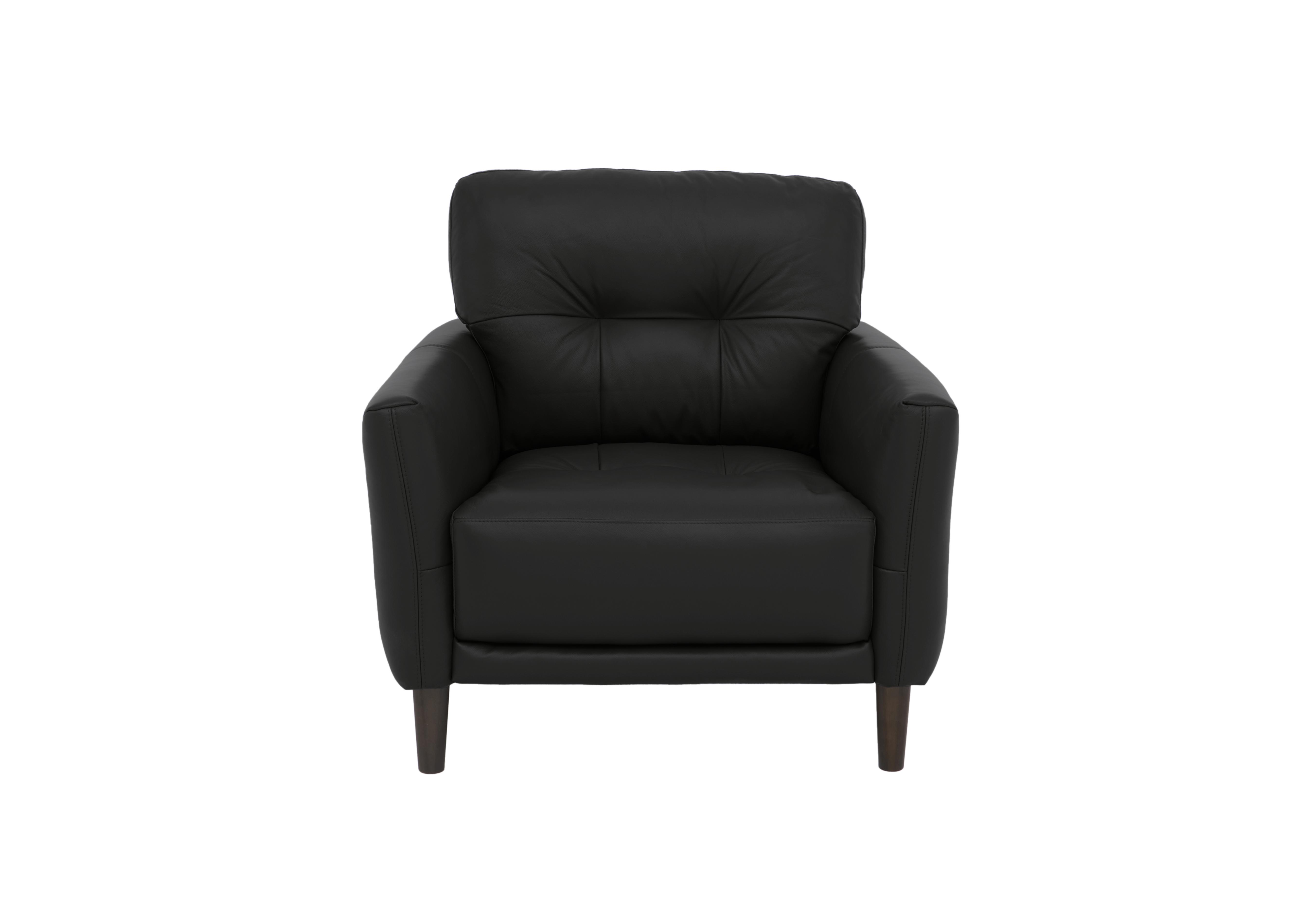 Uno Leather Chair in Nc-023c Black on Furniture Village