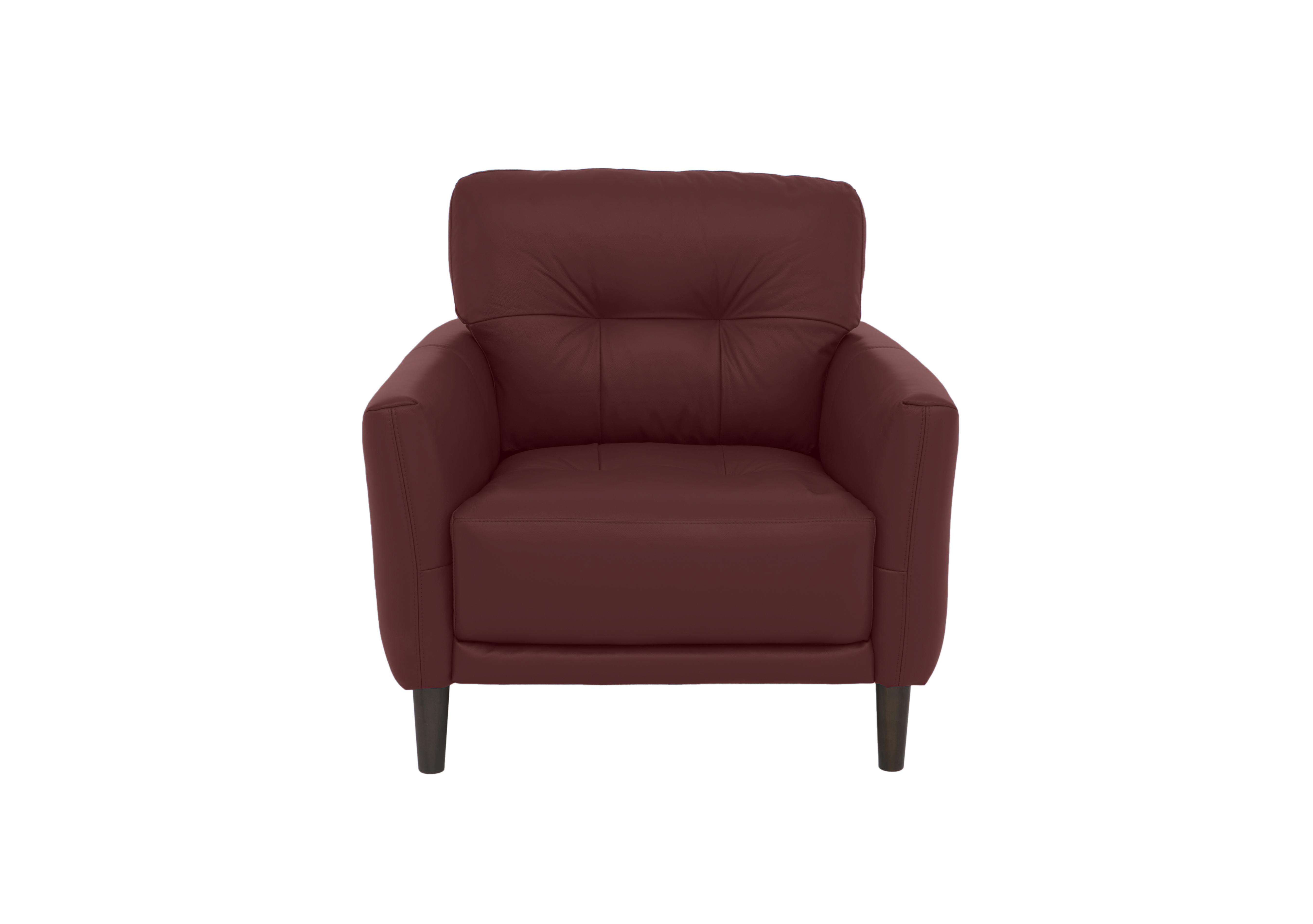 Uno Leather Chair in Nc-035c Deep Red on Furniture Village