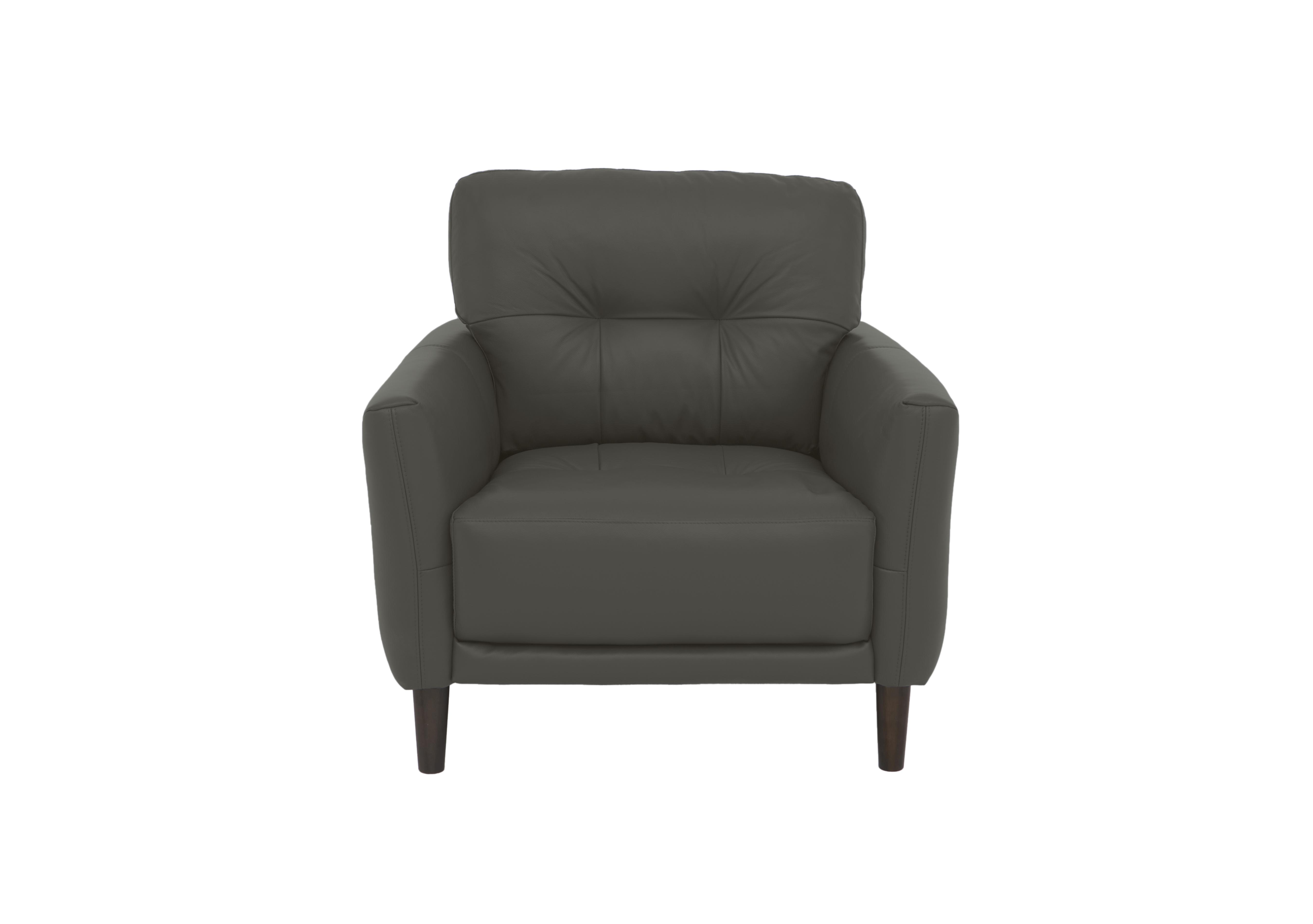 Uno Leather Chair in Nc-088e Charcoal Grey on Furniture Village