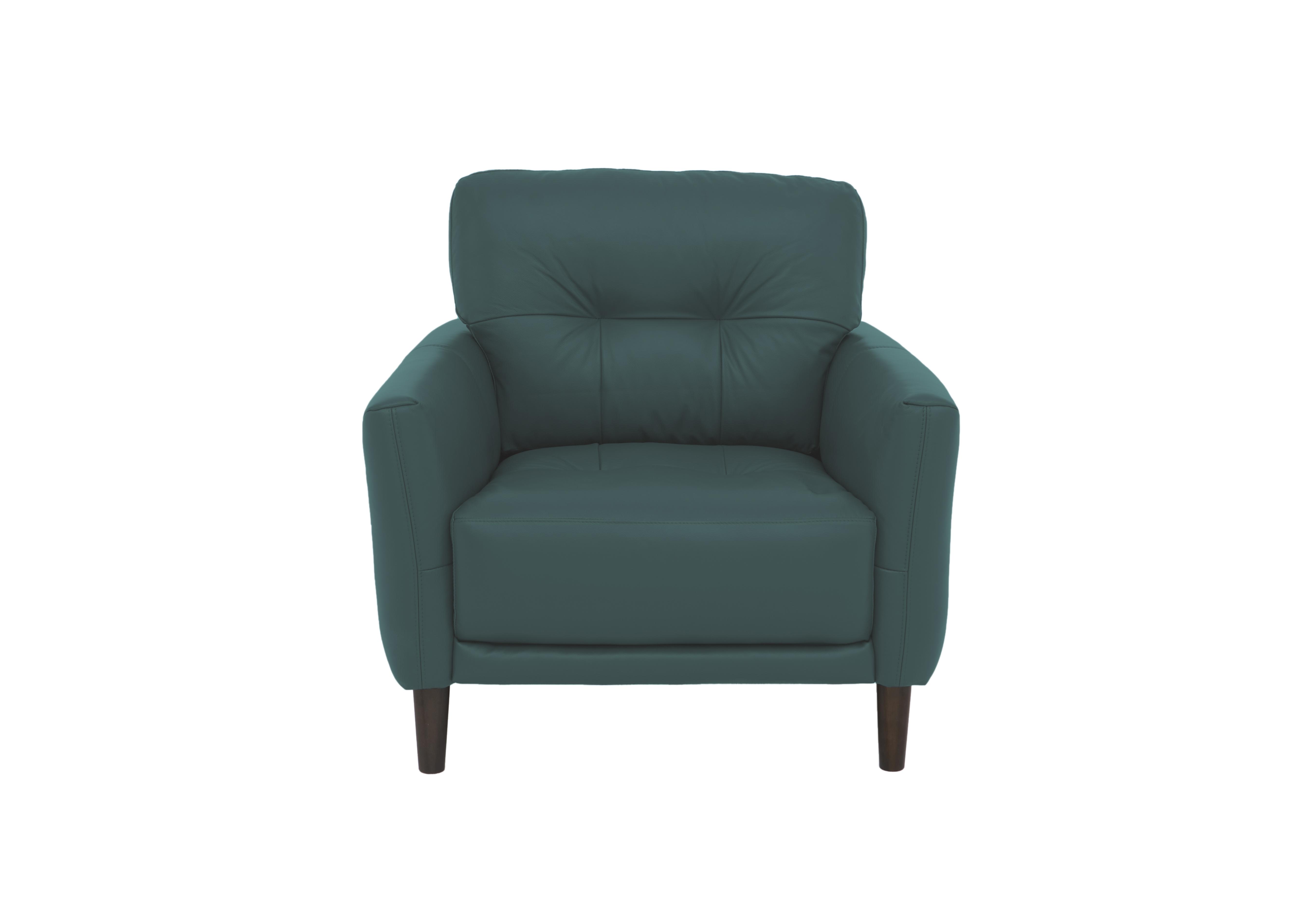 Uno Leather Chair in Nc-301e Lake Green on Furniture Village