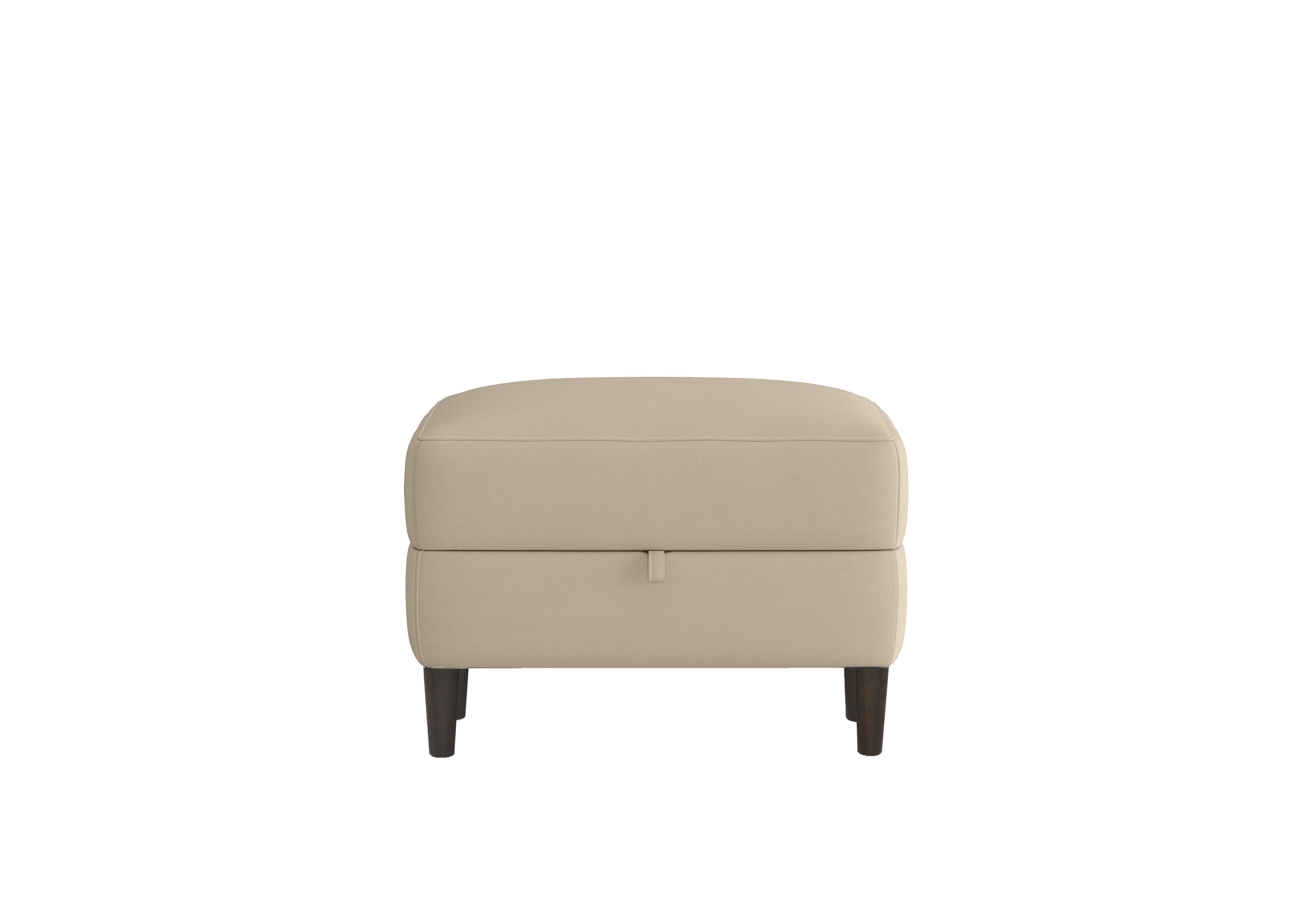 Uno Leather Storage Footstool in Bv-041e Dapple Grey on Furniture Village