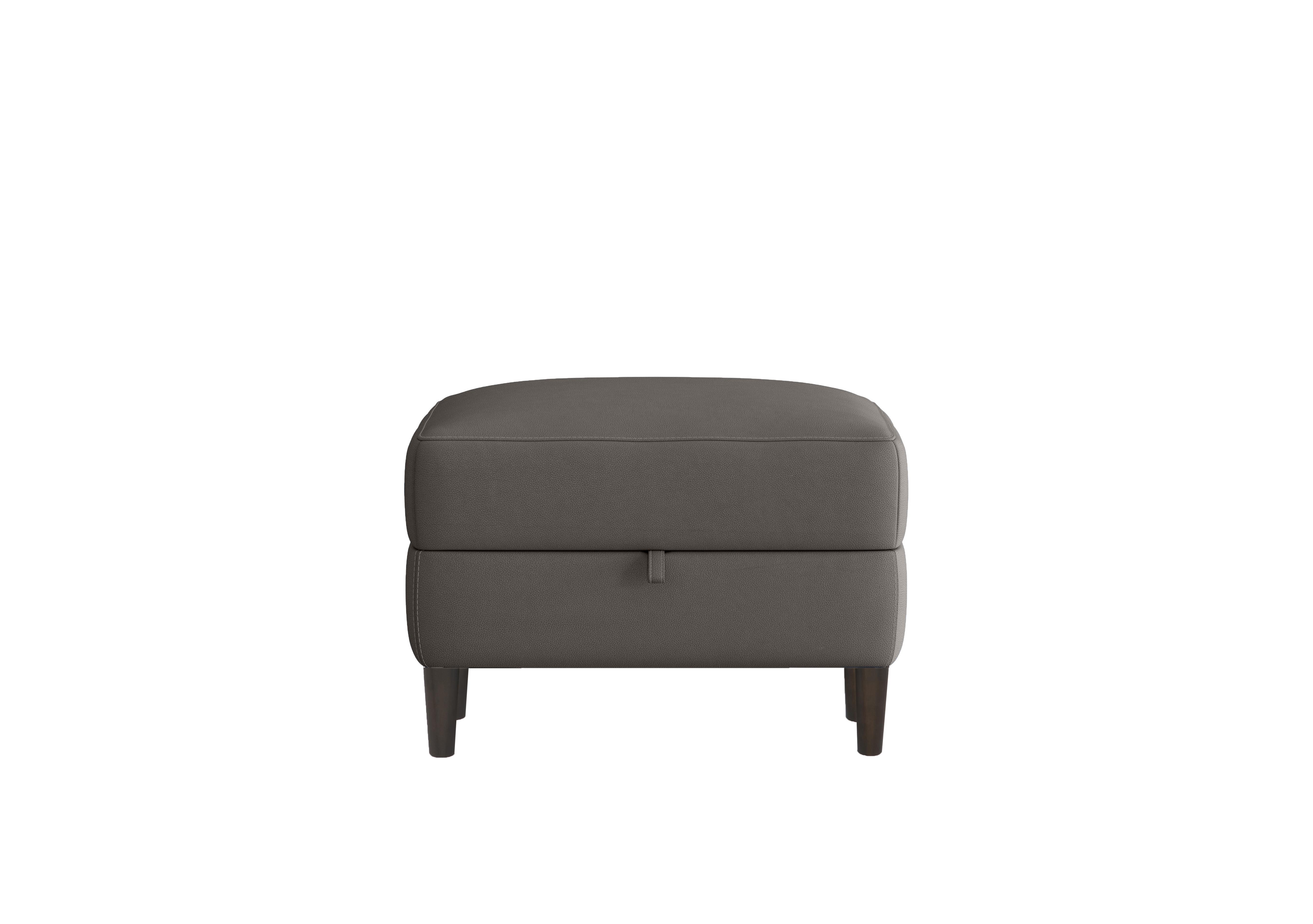 Uno Leather Storage Footstool in Bv-042e Elephant on Furniture Village