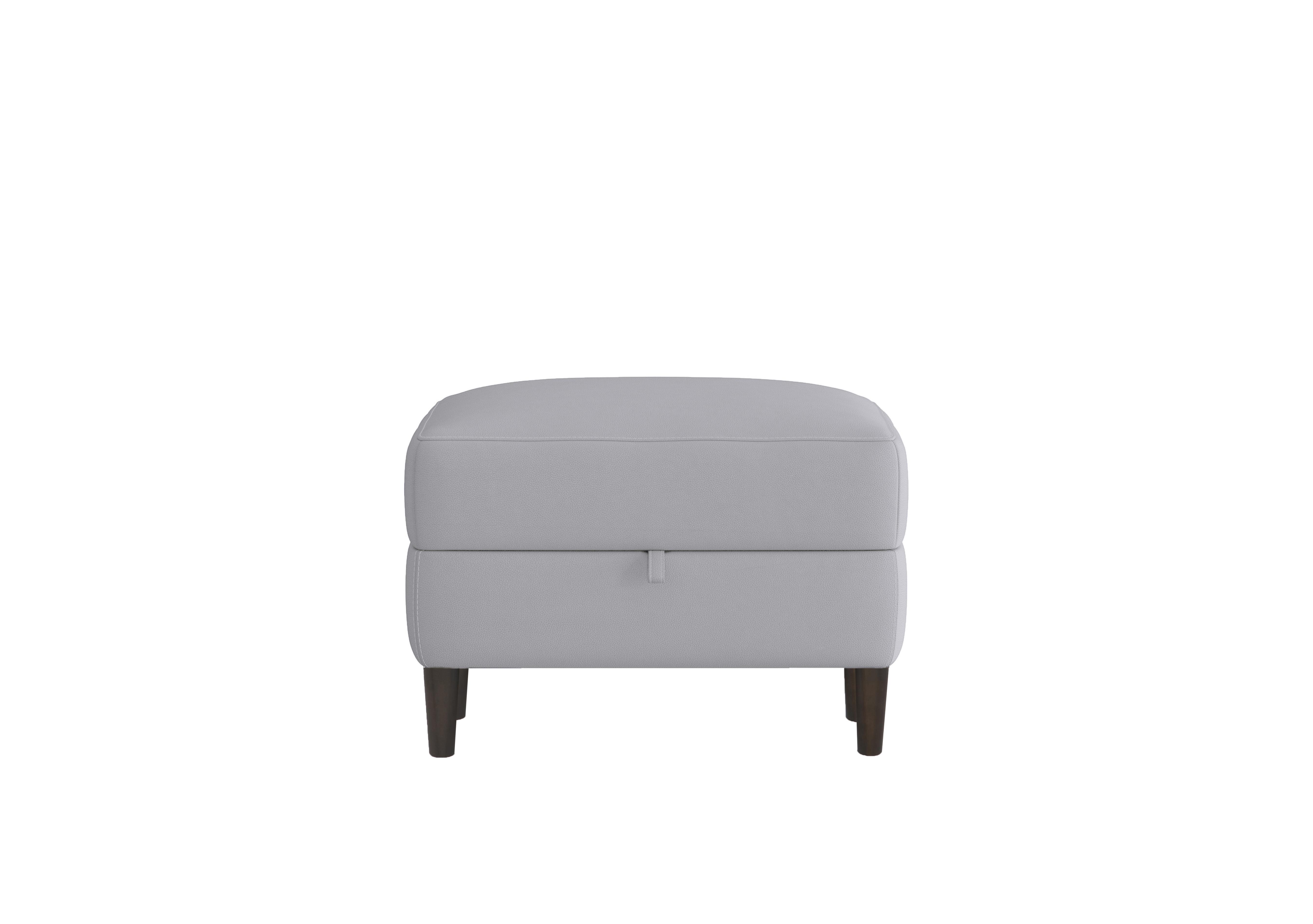 Uno Leather Storage Footstool in Hw-251e Grey on Furniture Village