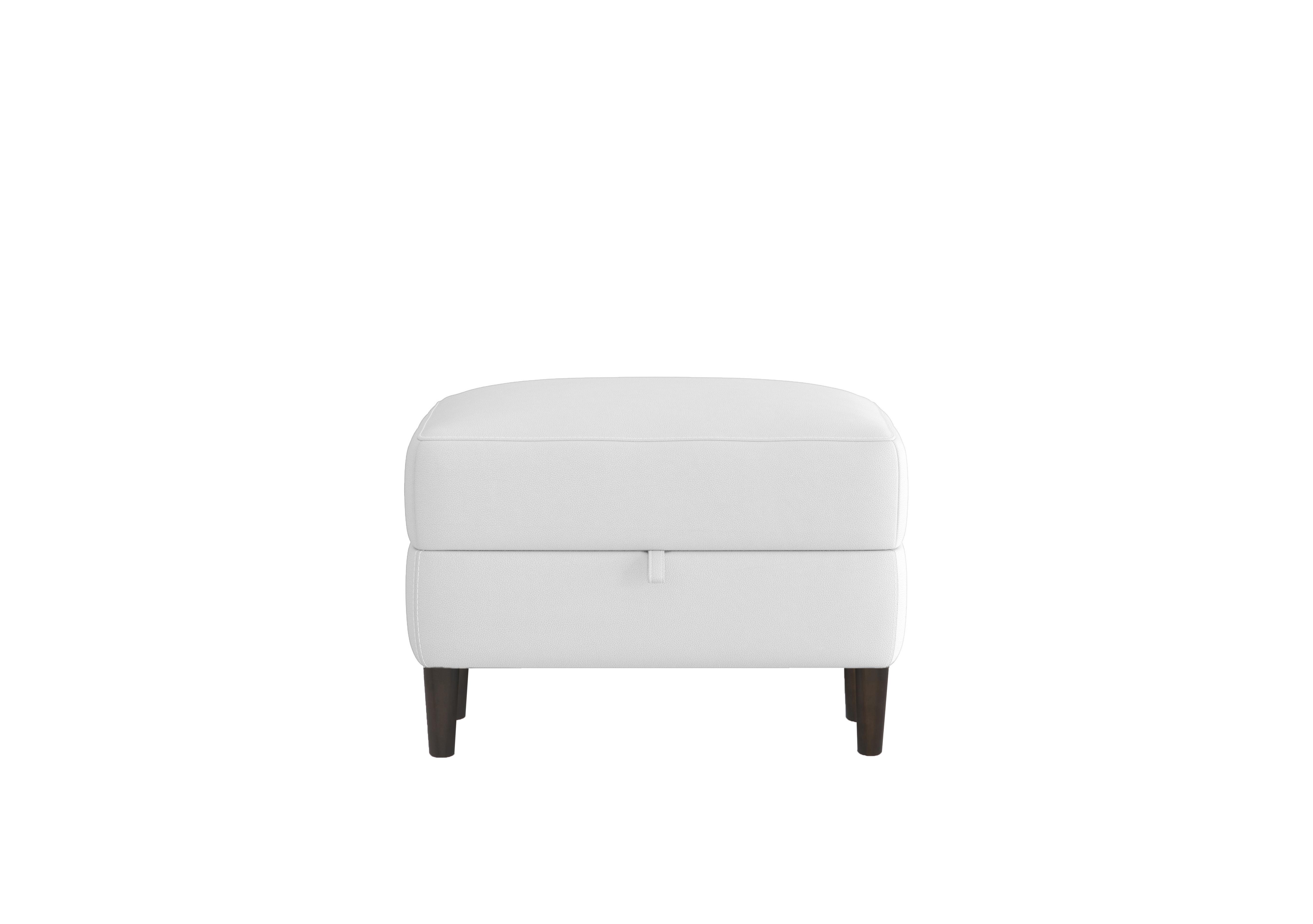 Uno Leather Storage Footstool in Hw-744d Star White on Furniture Village