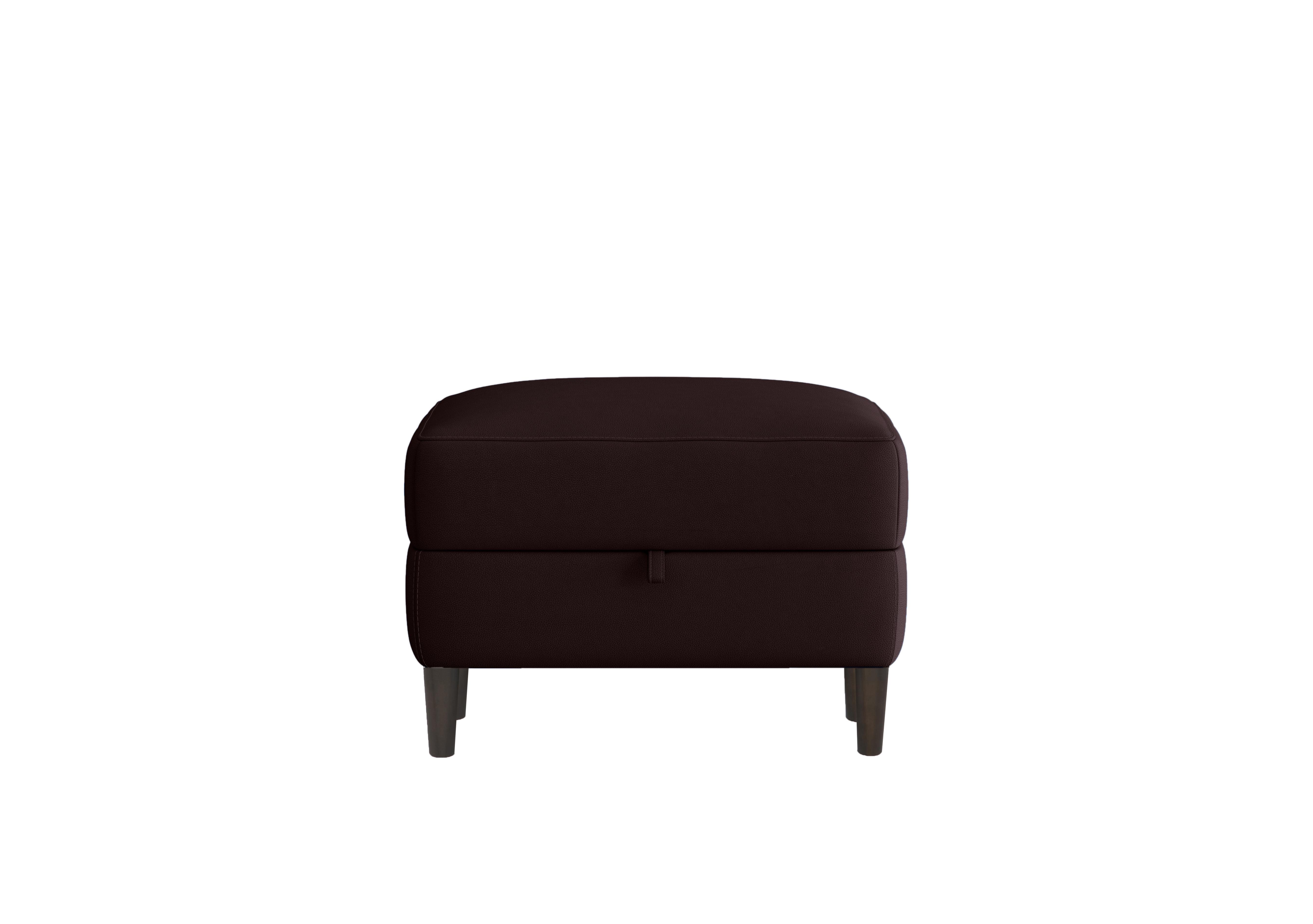 Uno Leather Storage Footstool in Hw-886c Expresso on Furniture Village