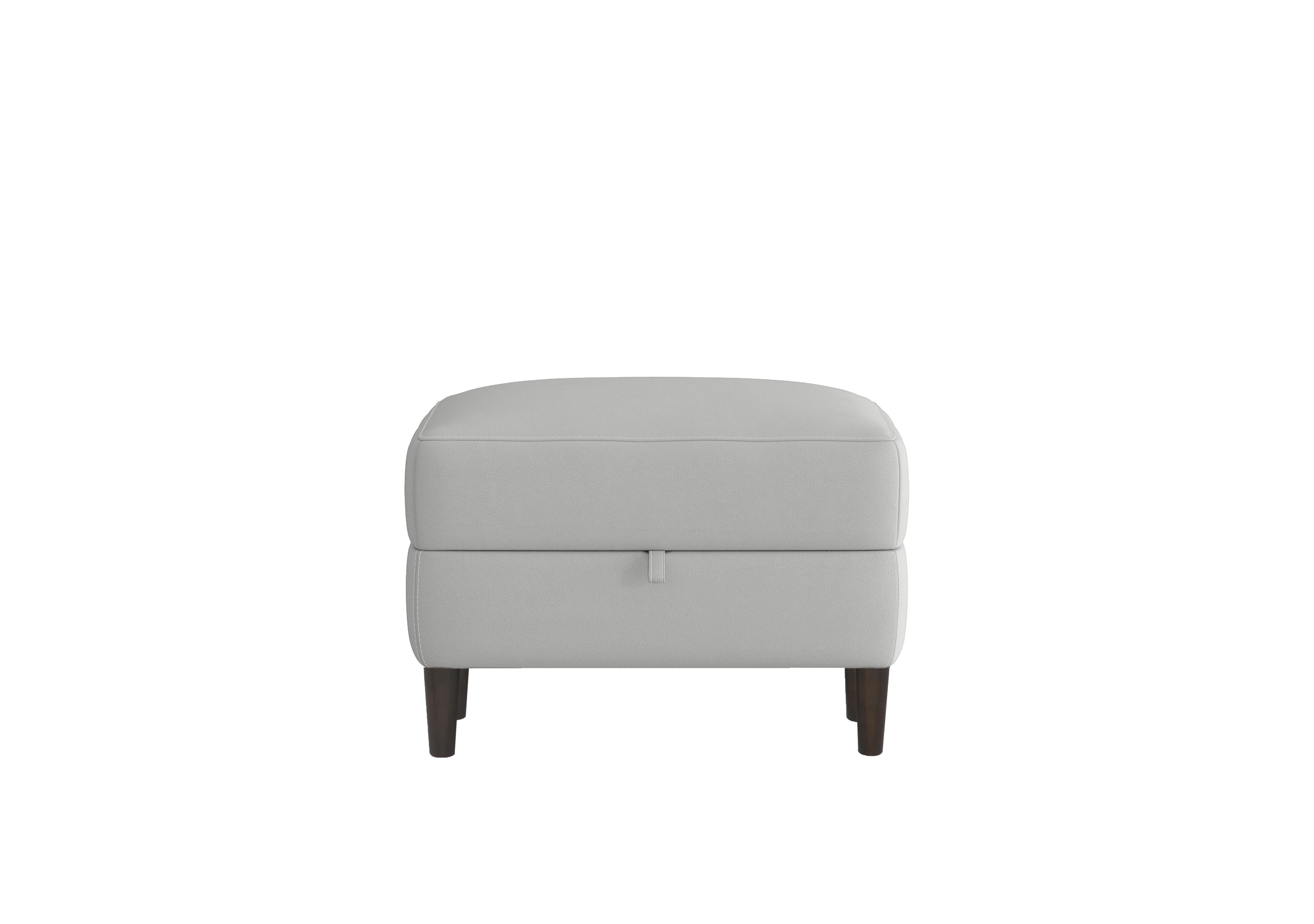 Uno Leather Storage Footstool in Nc-251e Grey on Furniture Village