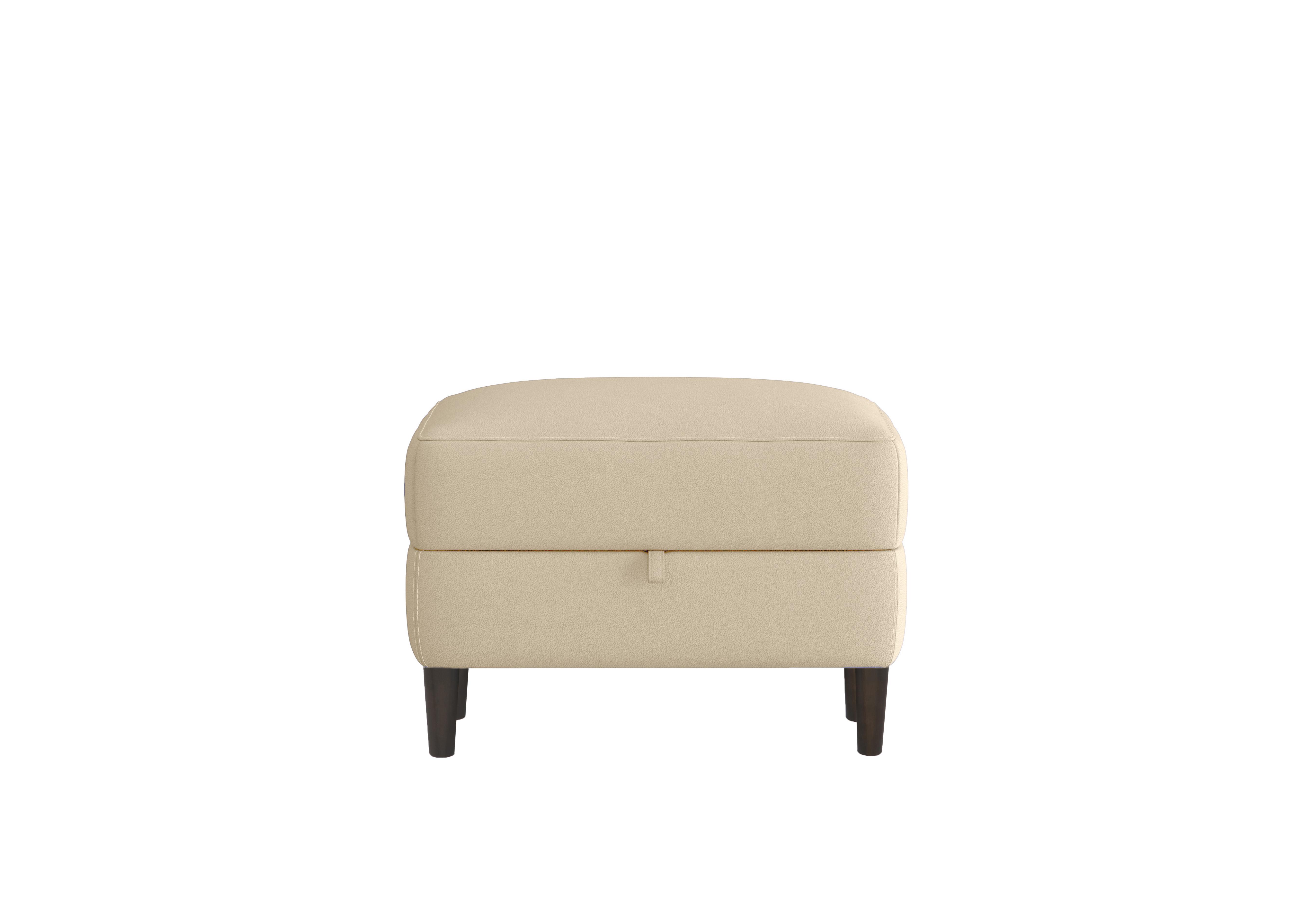 Uno Leather Storage Footstool in Nc-862c Bisque on Furniture Village
