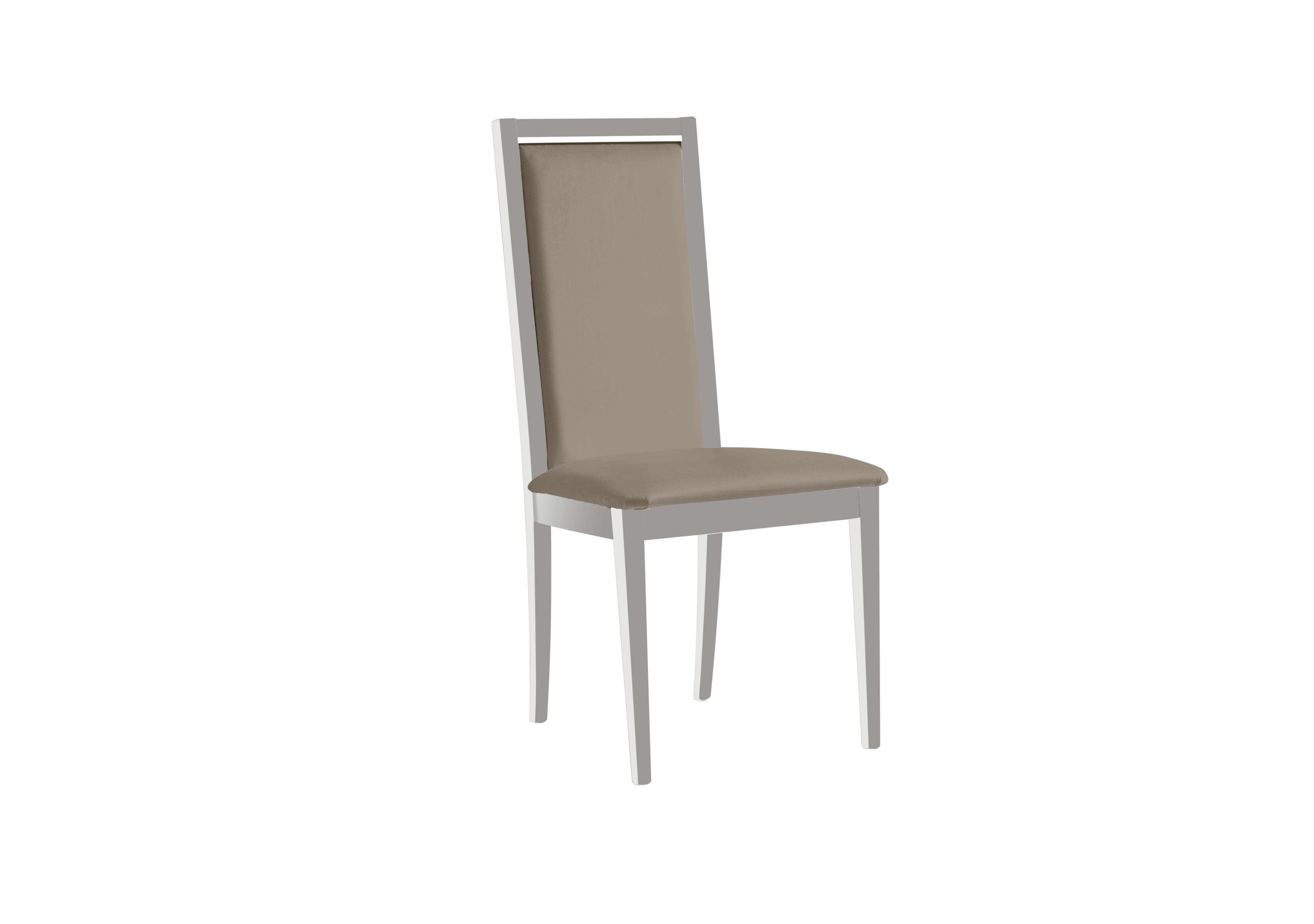 Palazzo Roma Dining Chair in Glossy White in 124 Aquos 08 Taupe on Furniture Village