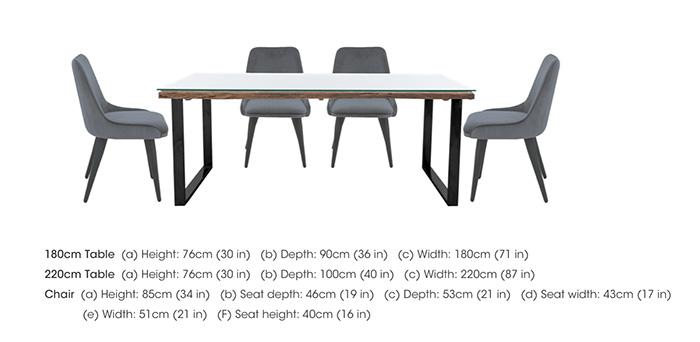 Noir Dining Table with U-Leg Base and 4 Dining Chairs in  on Furniture Village