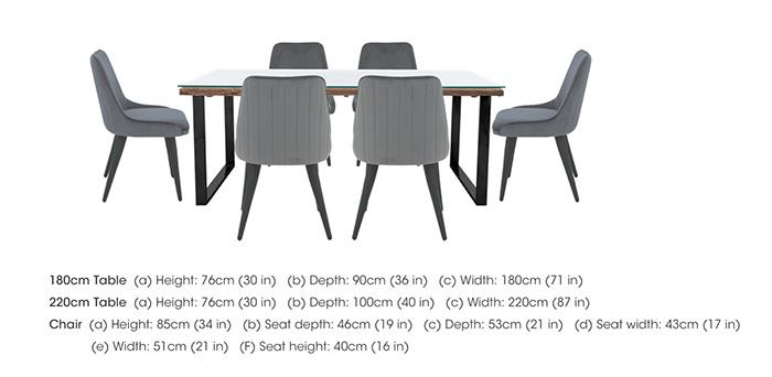 Noir Dining Table with U-Leg Base and 6 Dining Chairs in  on Furniture Village