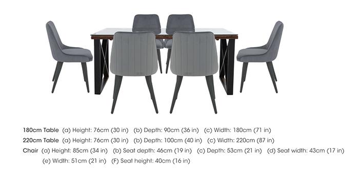 Noir Dining Table with X-Leg Base and 6 Dining Chairs in  on Furniture Village