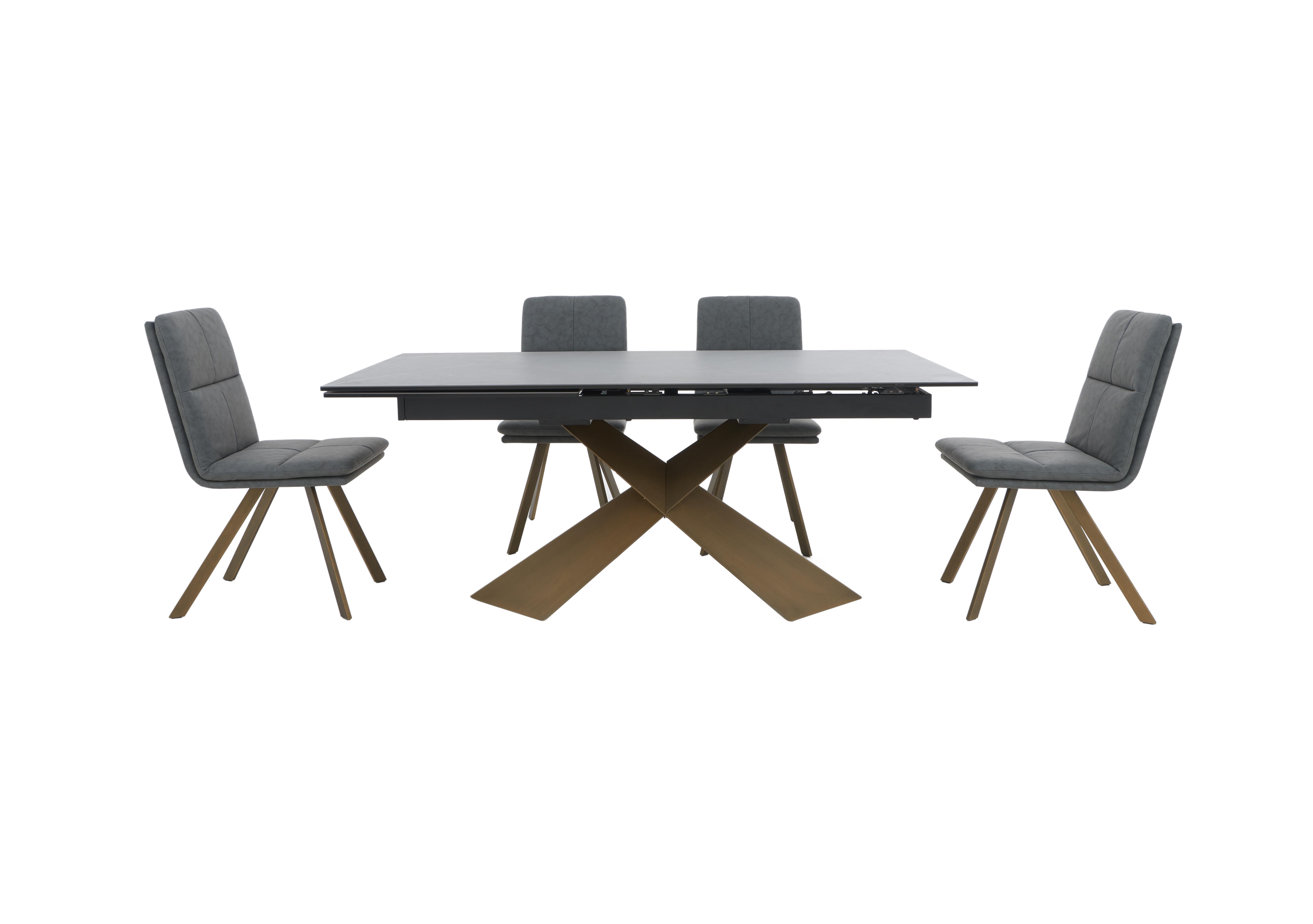 Veyron Extending Dining Table with 4 Dining Chairs in Grey on Furniture Village