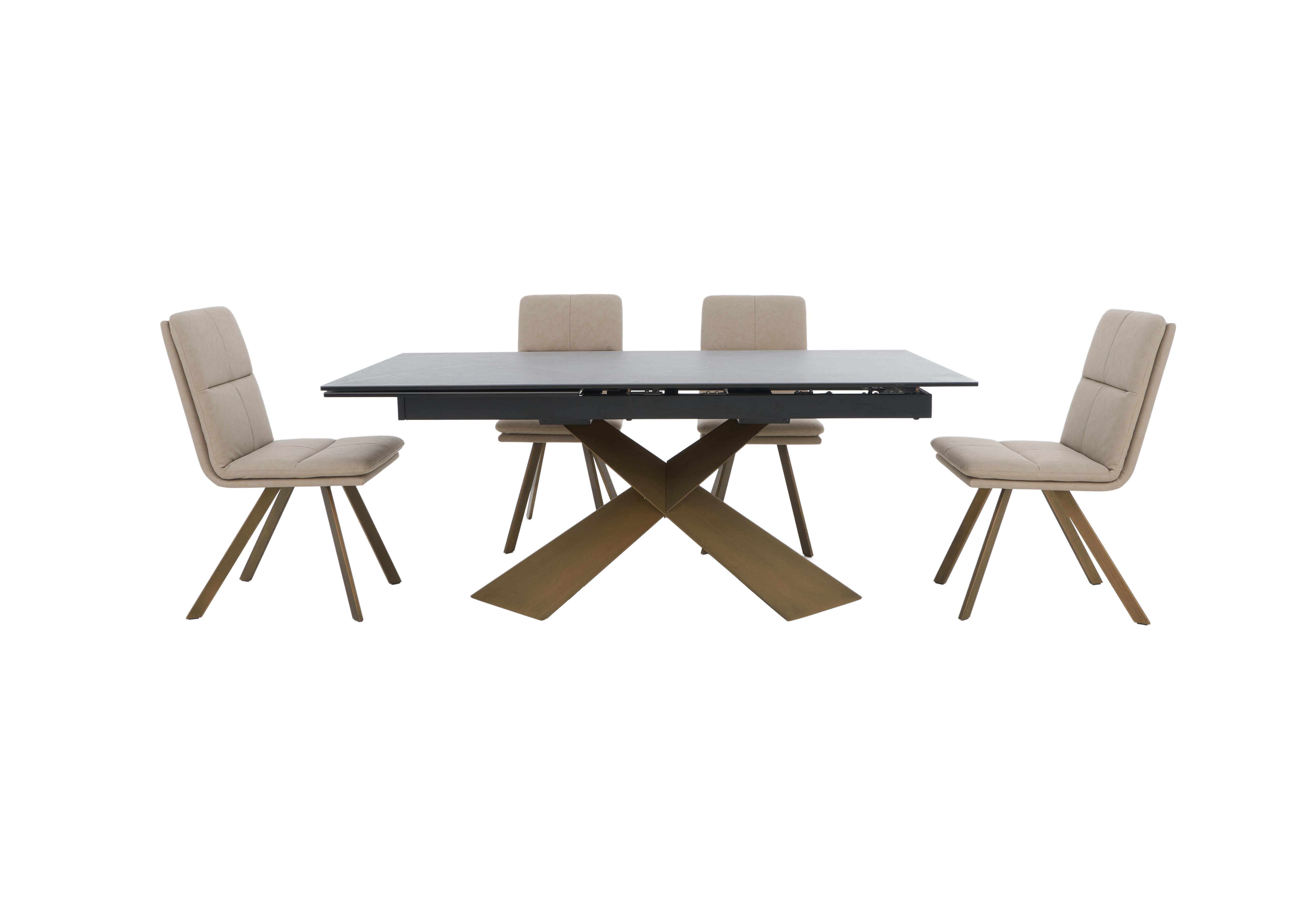 Veyron Extending Dining Table with 4 Dining Chairs in Taupe on Furniture Village