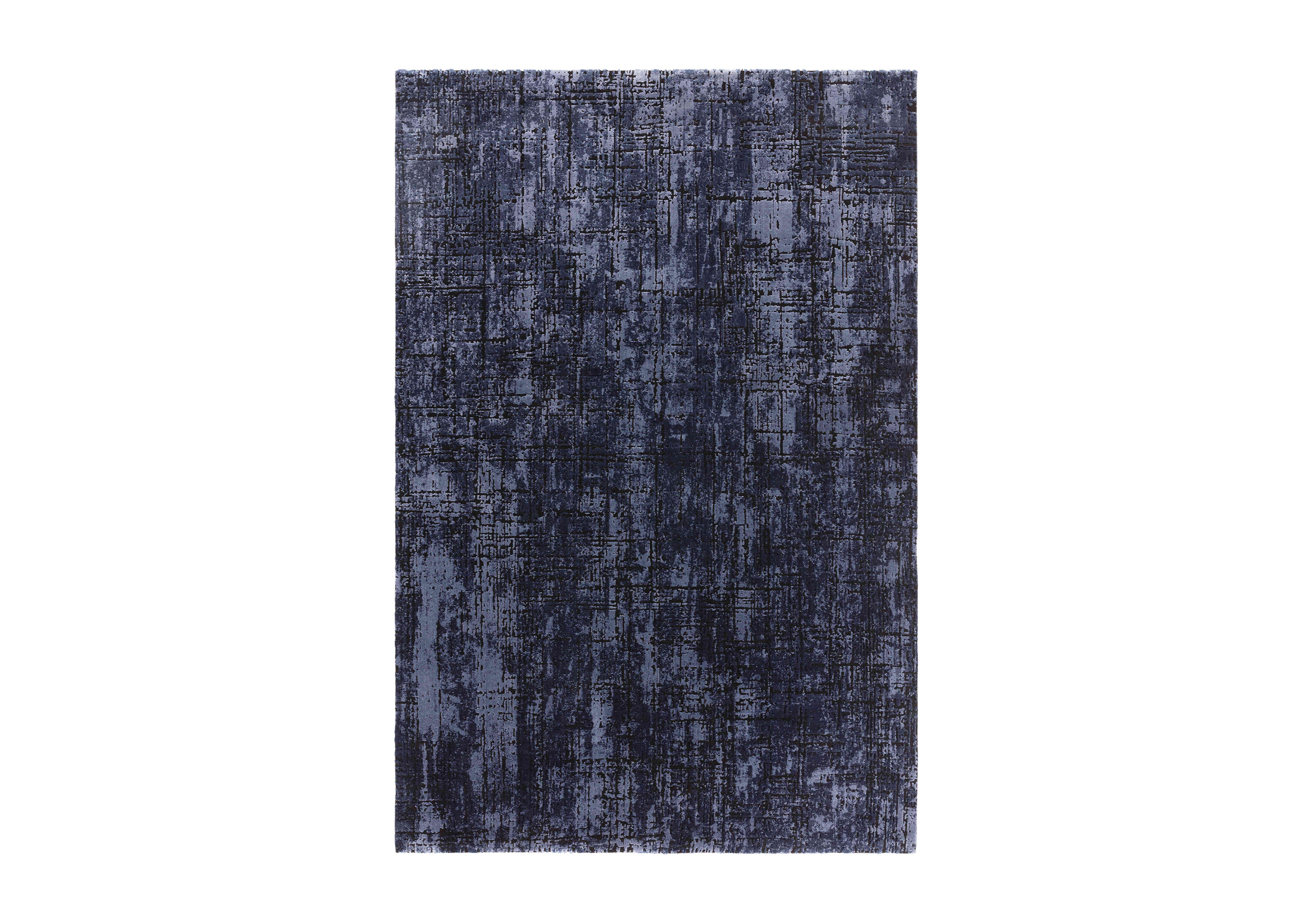 Kuza Abstract Rug in Navy on Furniture Village