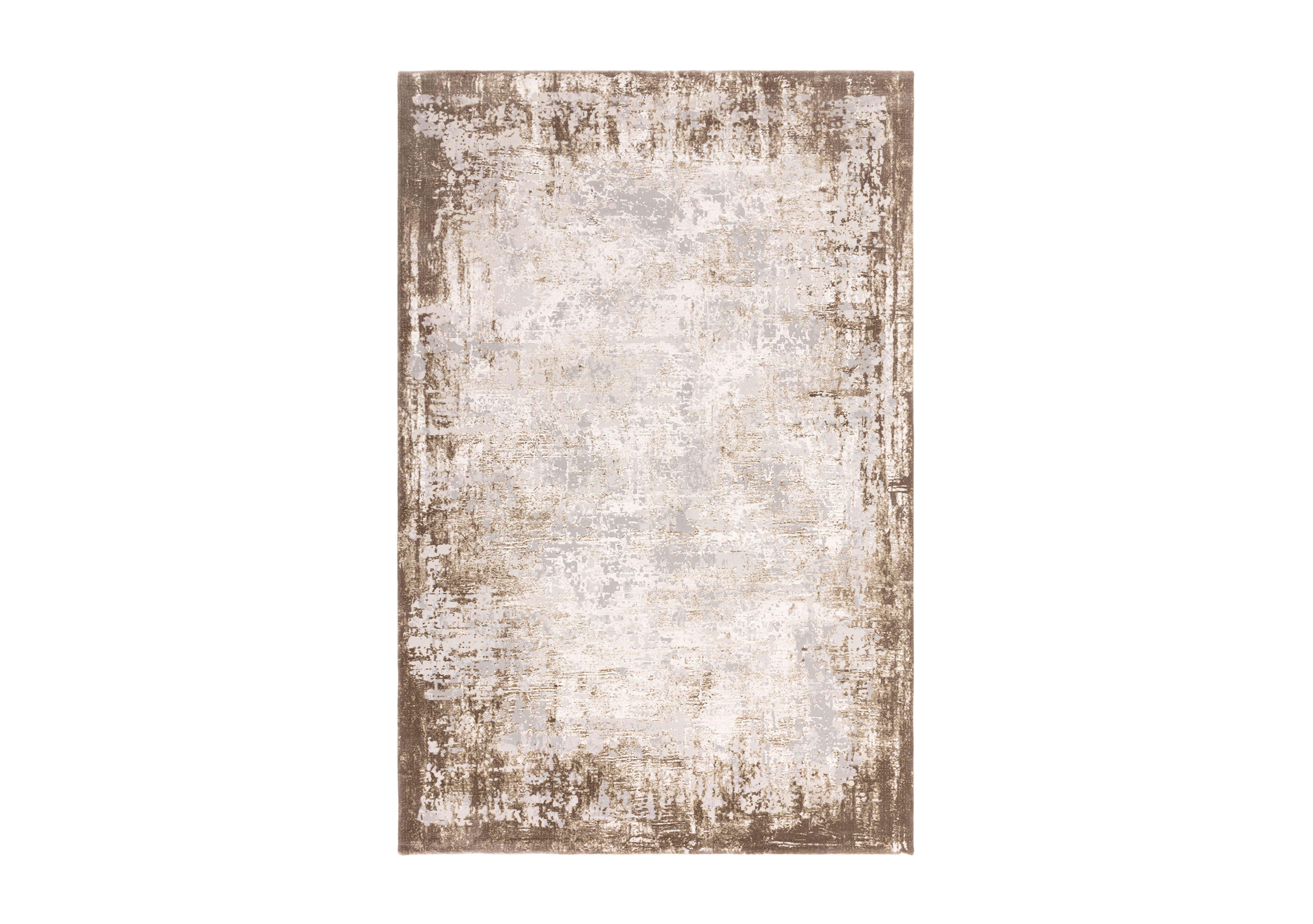 Kuza Border Rug in Beige on Furniture Village