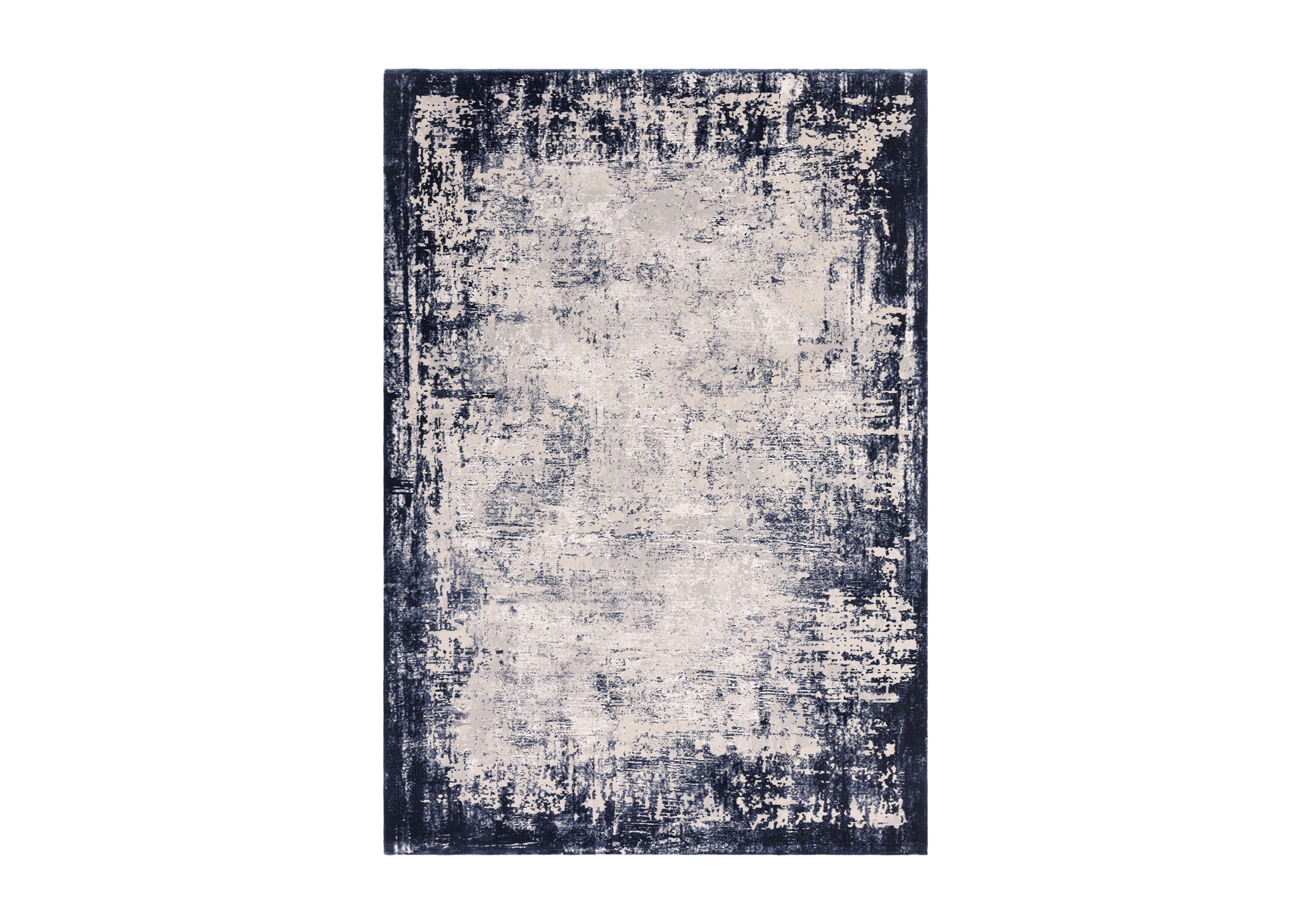 Kuza Border Rug in Navy on Furniture Village