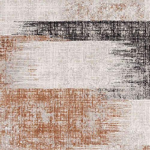 Kuza Lines Rug in Terracotta on Furniture Village