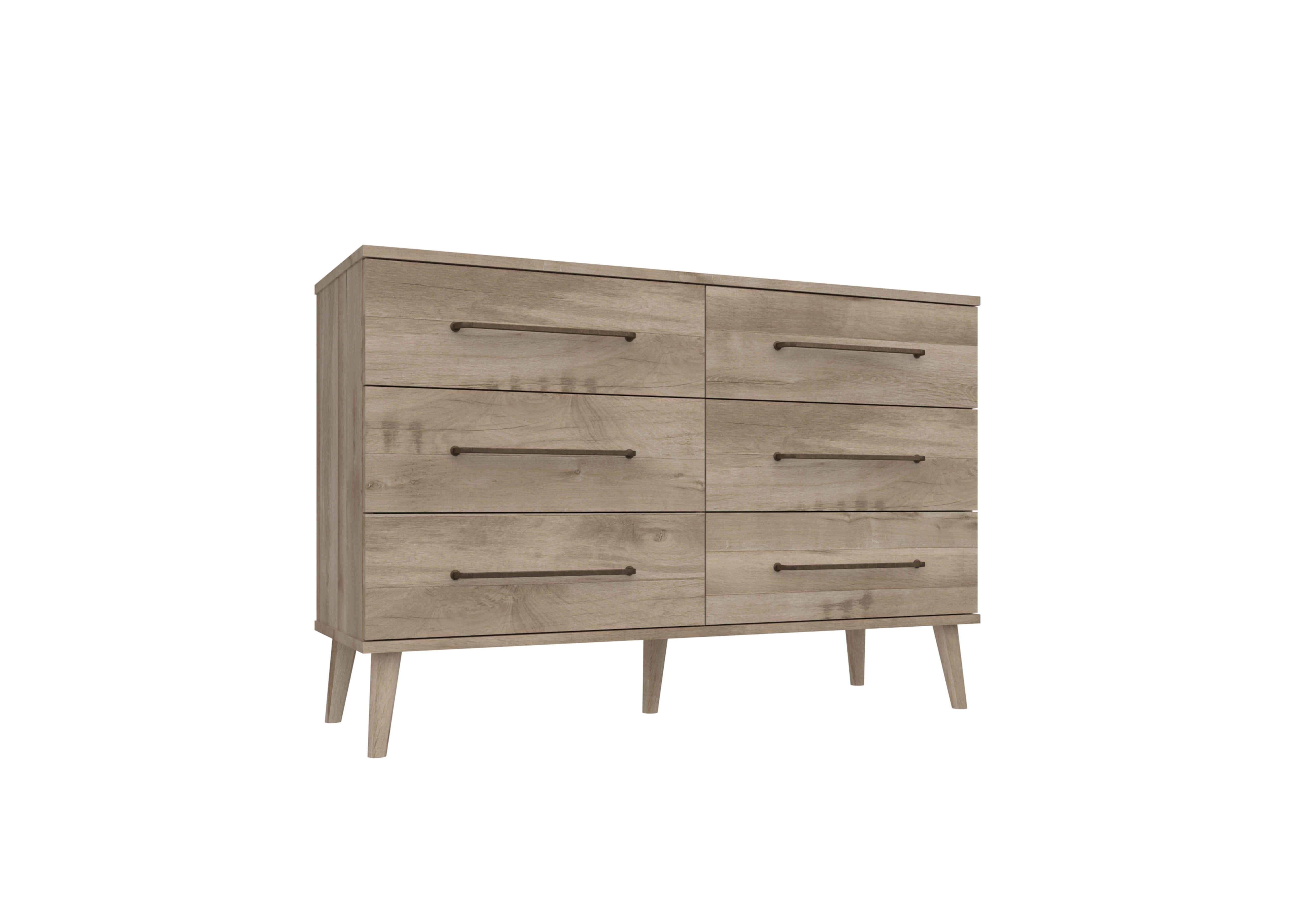 Finchley 6 Drawer Wide Chest in Italian Natural Oak on Furniture Village