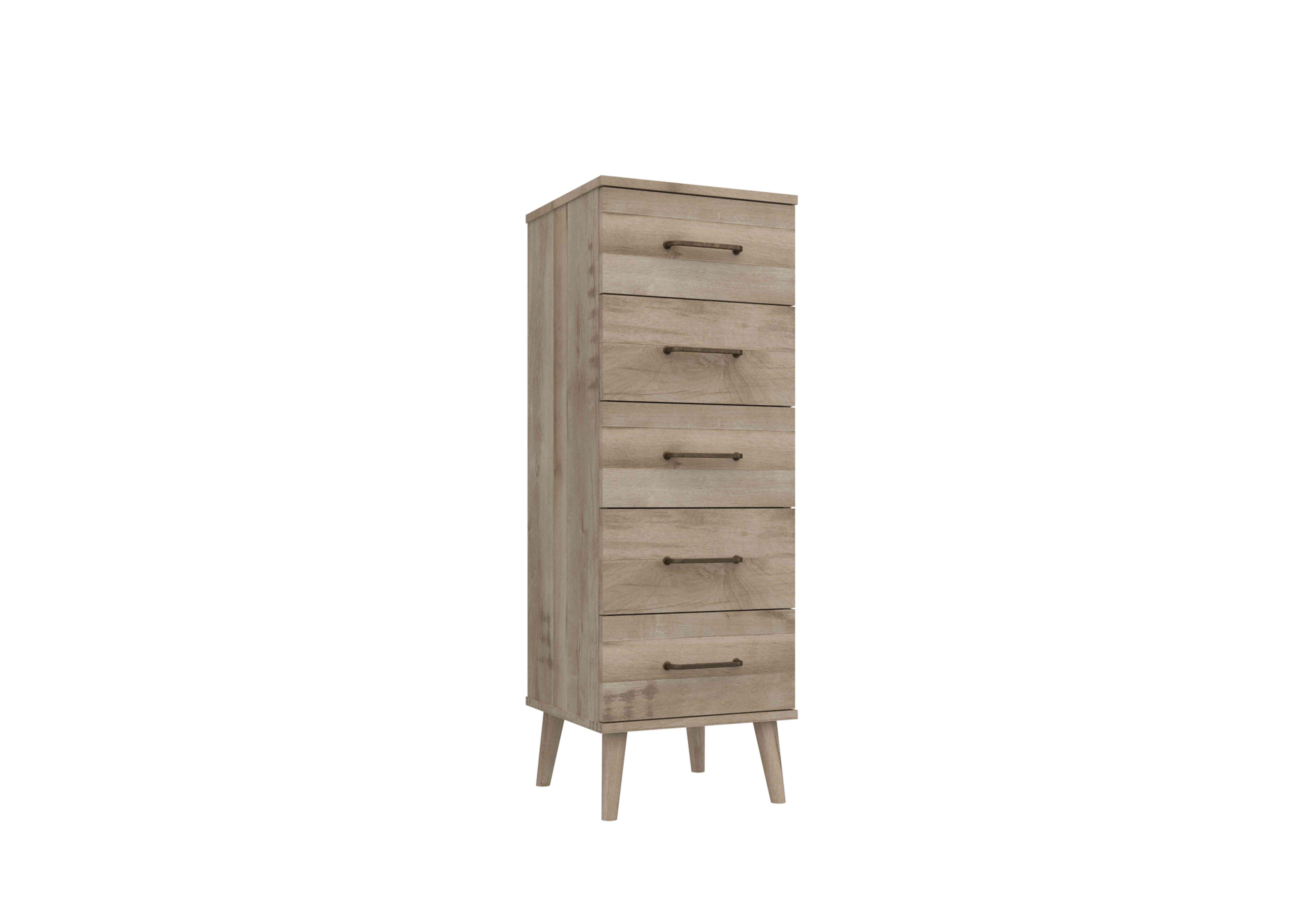 Finchley 5 Drawer Tallboy in Italian Natural Oak on Furniture Village