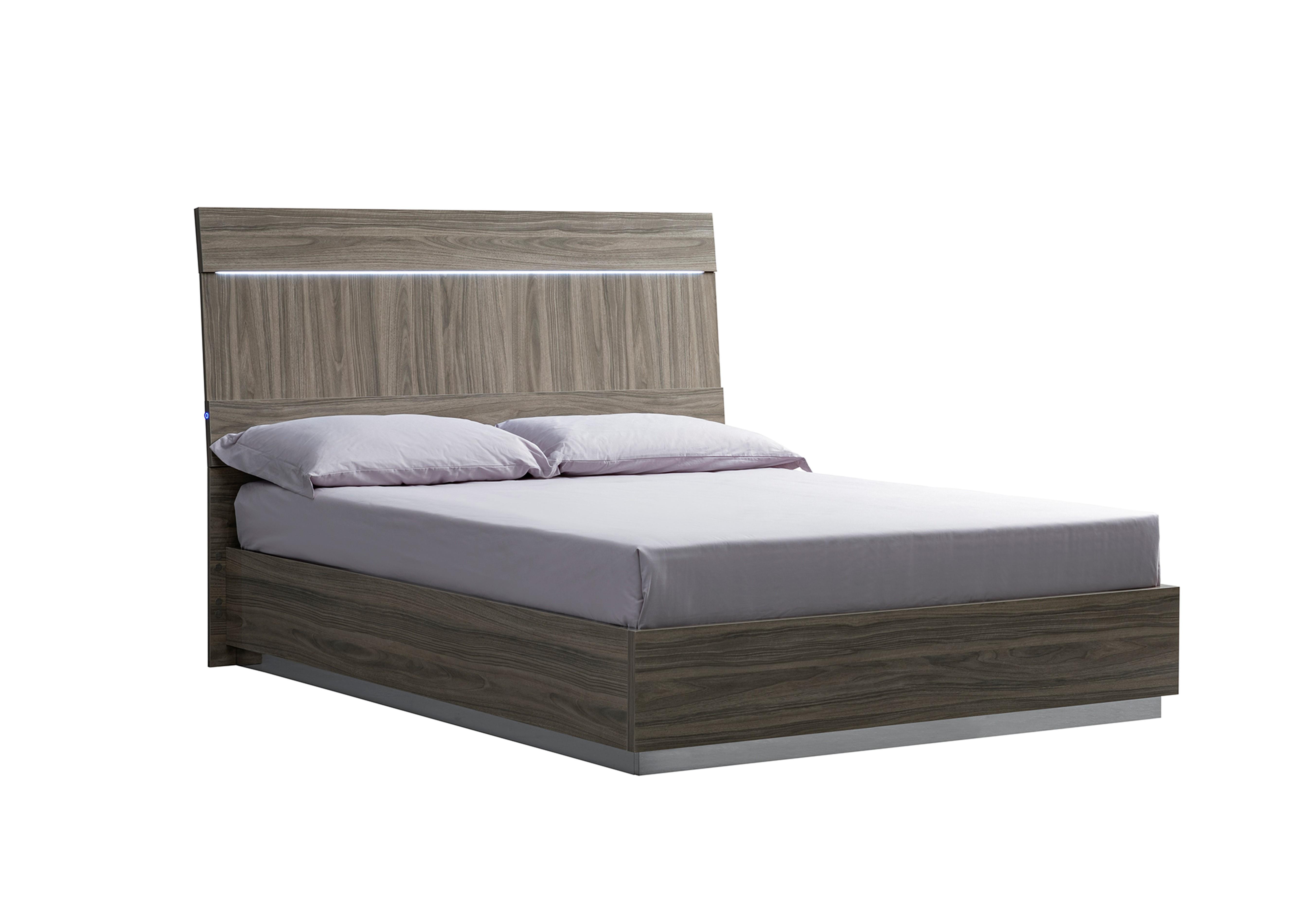 Venezia End-Lift Ottoman Bed Frame with LED Lights in Grey on Furniture Village
