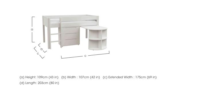 Chase Mid Sleeper with Desk and 3 Drawer Chest in  on Furniture Village