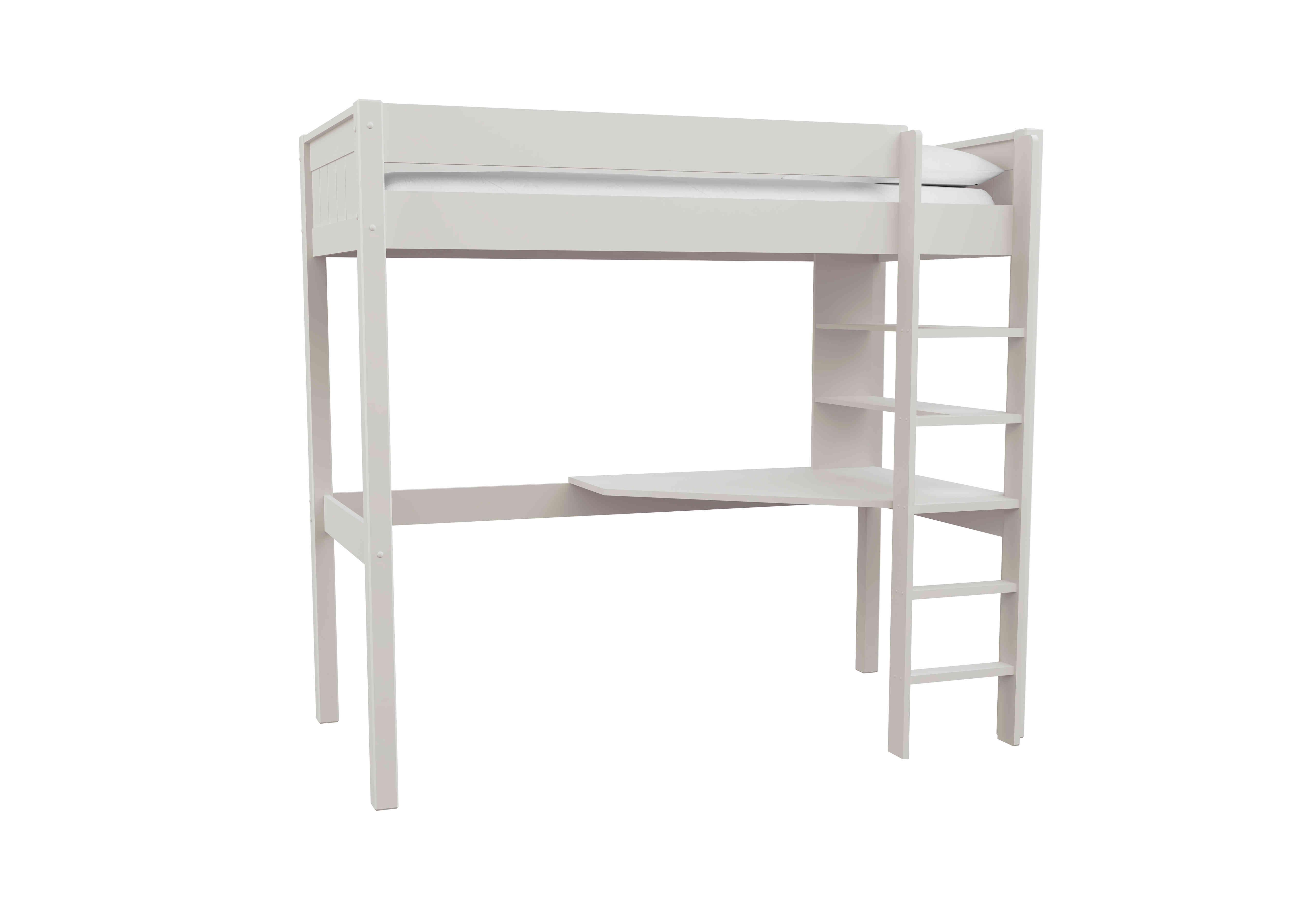 Chase High Sleeper with Desk in White on Furniture Village