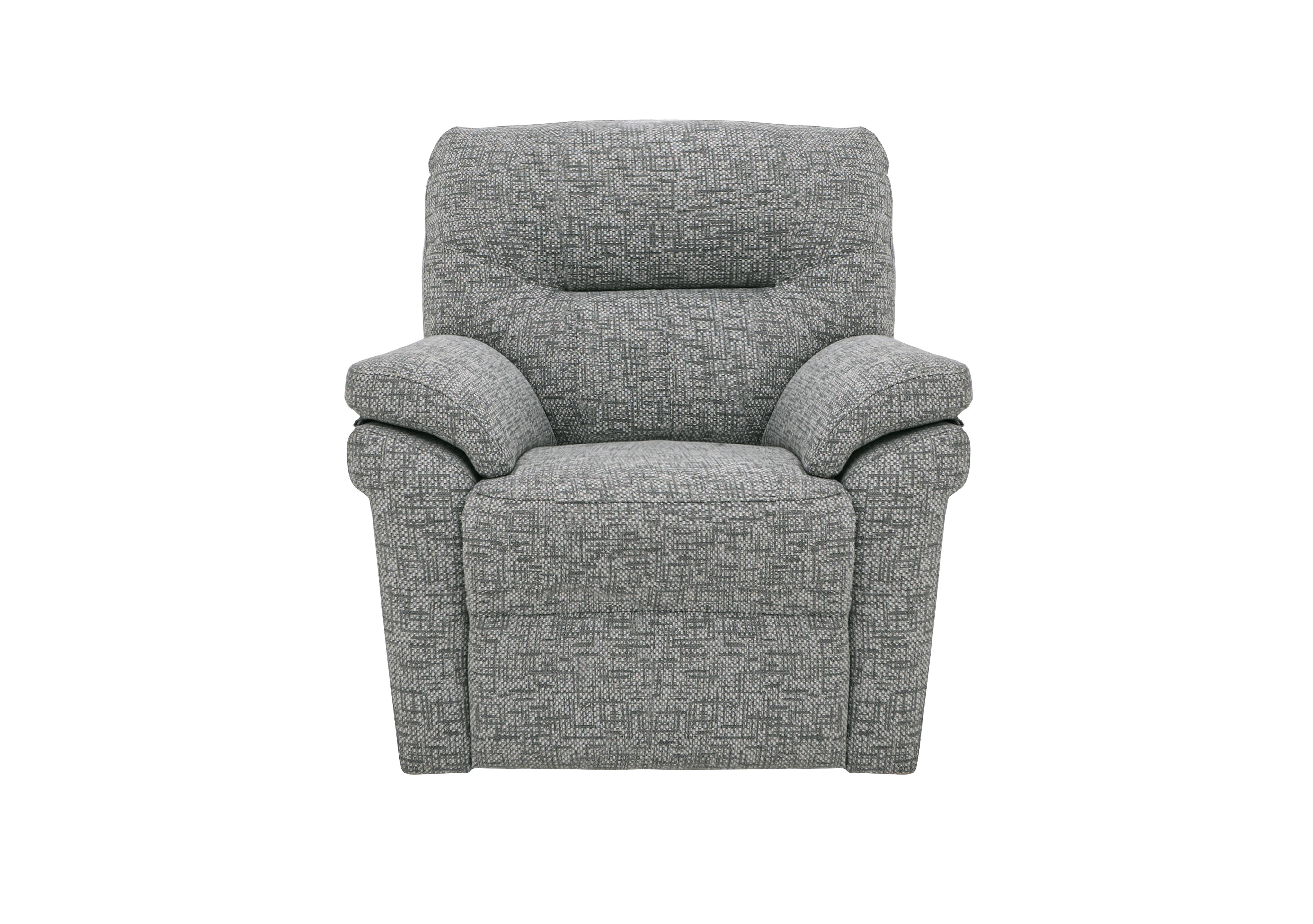 Seattle Fabric Power Recliner Armchair with Power Lumbar in B030 Remco Light Grey on Furniture Village