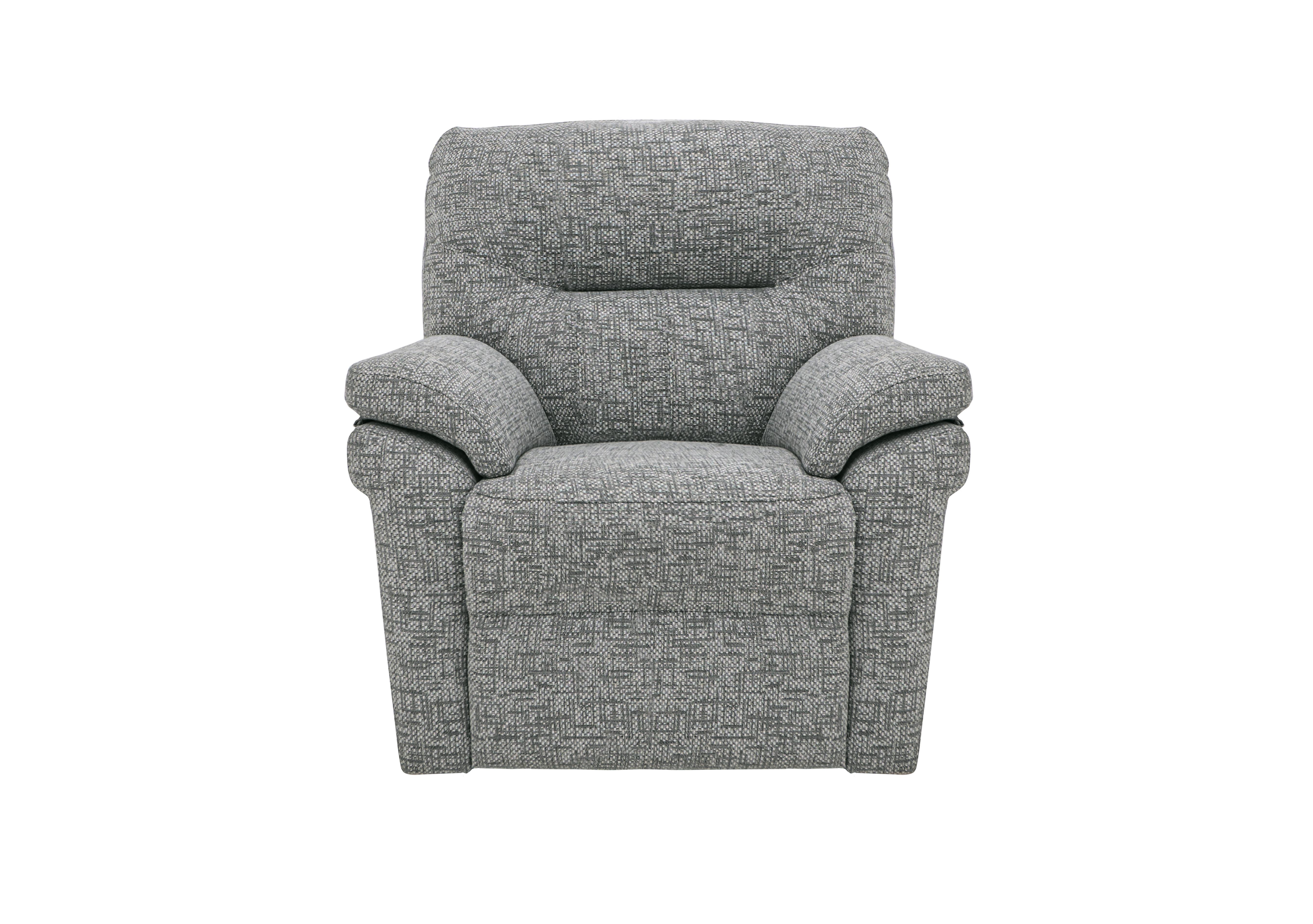 Seattle Fabric Power Recliner Armchair with Power Lumbar in B030 Remco Light Grey on Furniture Village