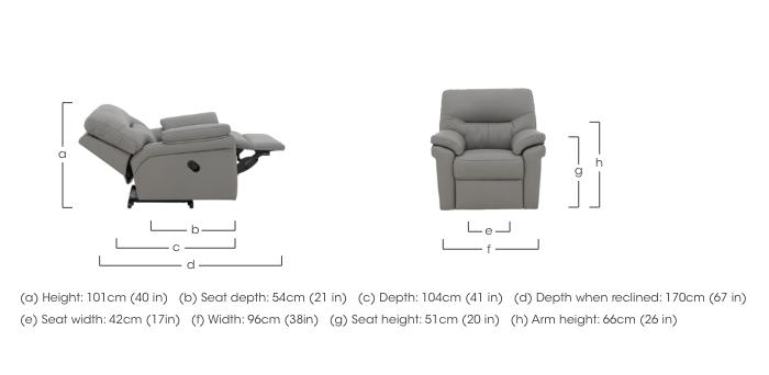 Seattle Leather Power Recliner Armchair with Power Lumbar in  on Furniture Village