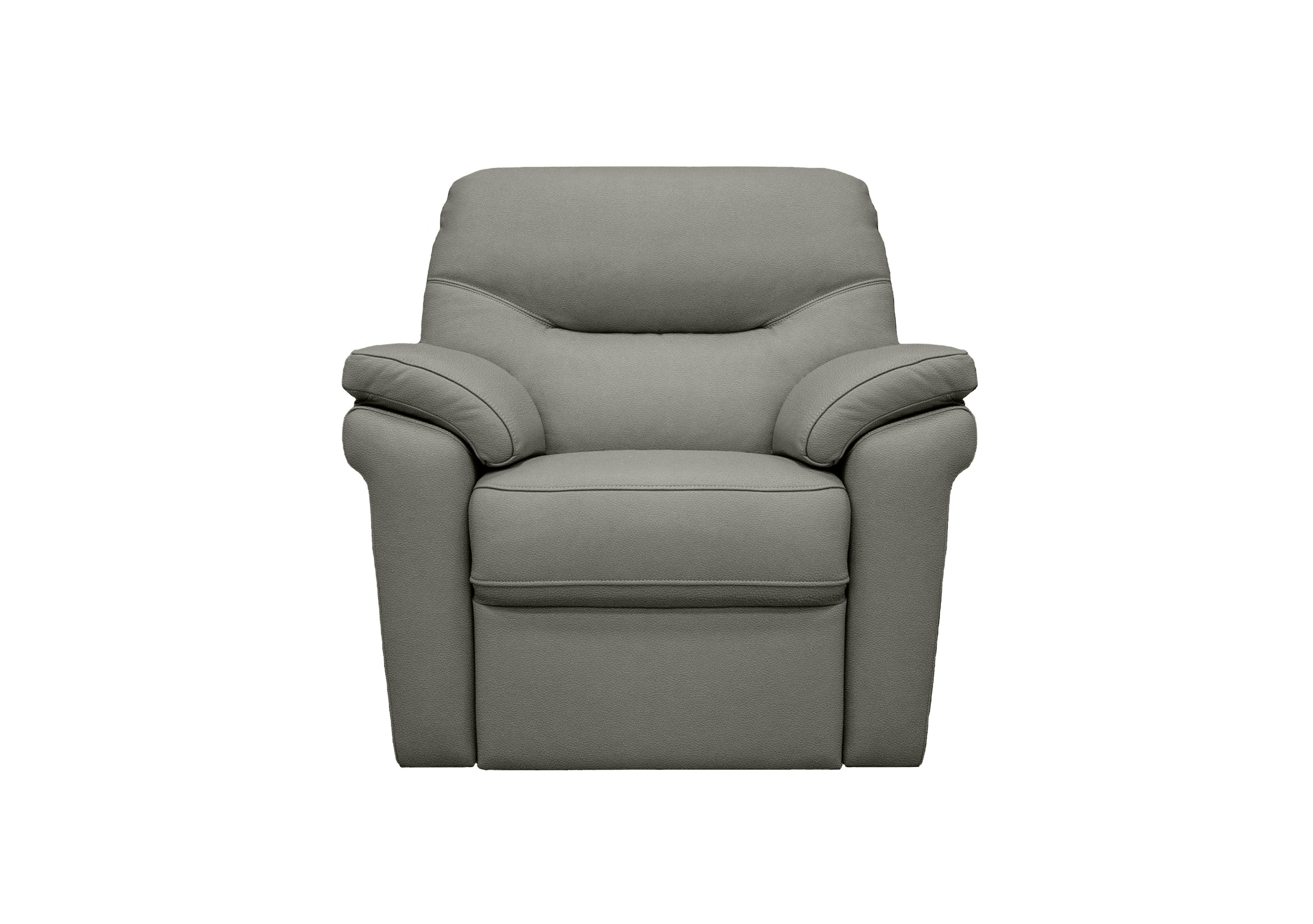 Seattle Leather Power Recliner Armchair with Power Lumbar in H008 Durham Steel on Furniture Village