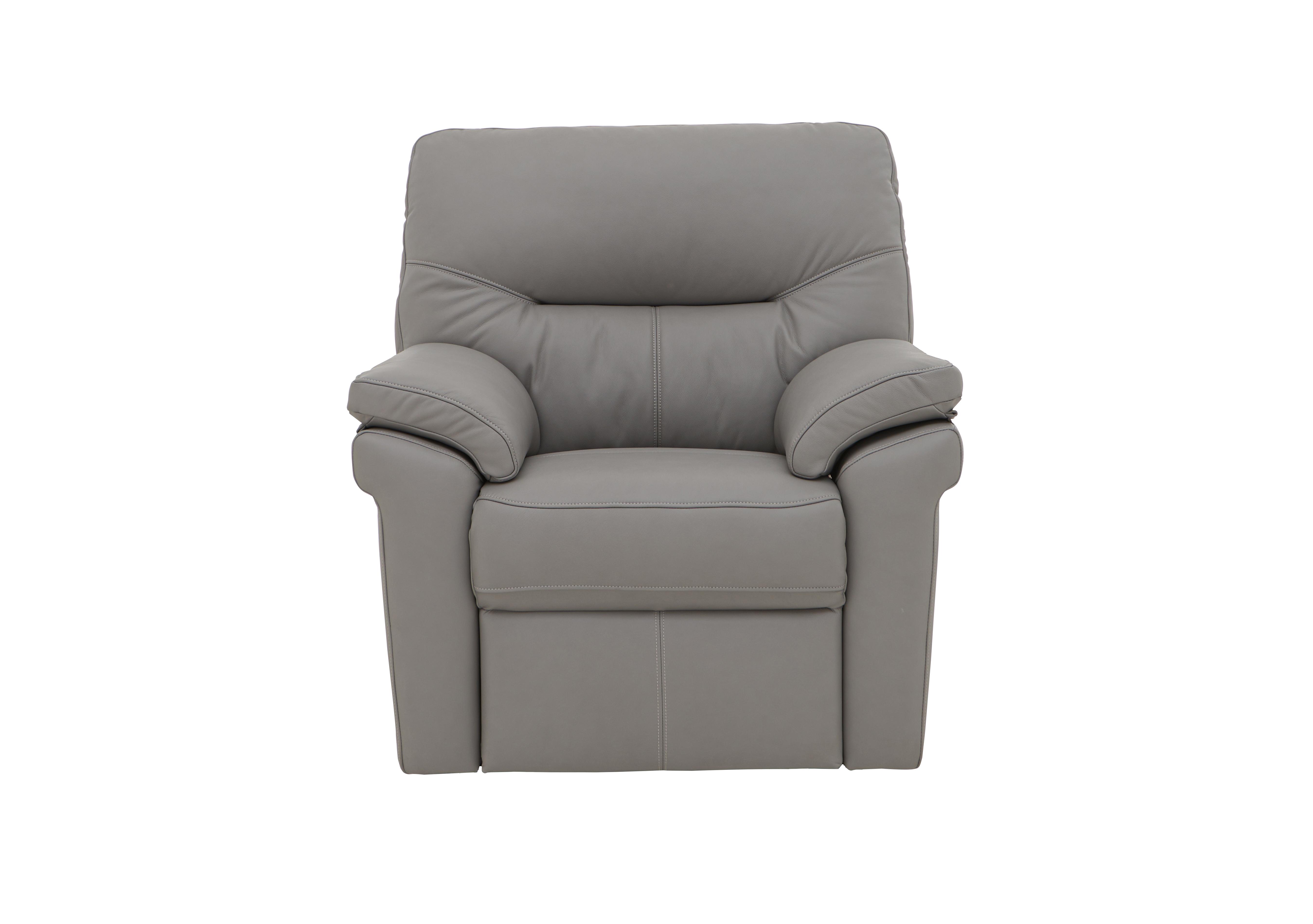 Seattle Leather Power Recliner Armchair with Power Lumbar in L842 Cambridge Grey on Furniture Village