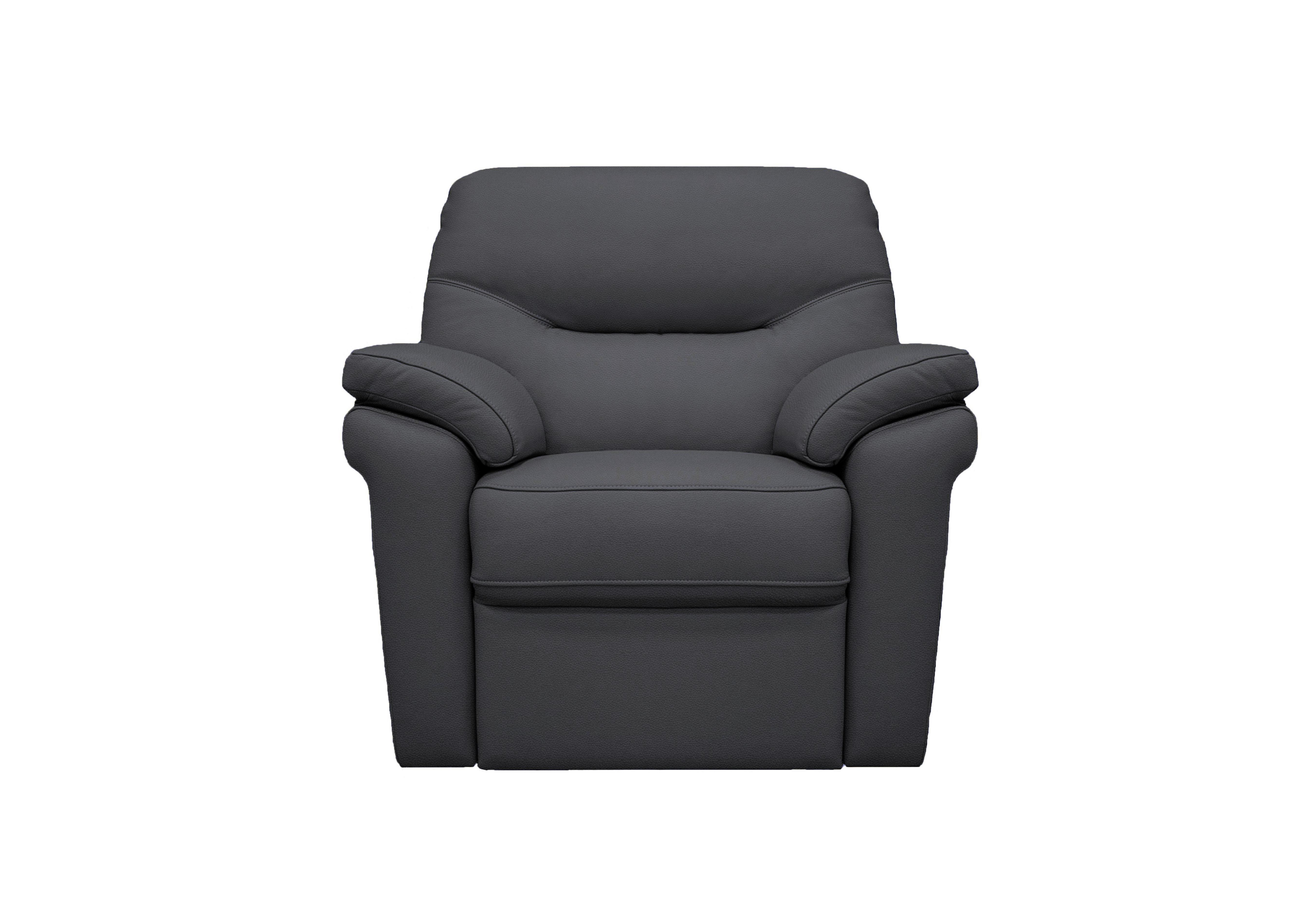 Seattle Leather Power Recliner Armchair with Power Lumbar in L852 Cambridge Petrol Blue on Furniture Village